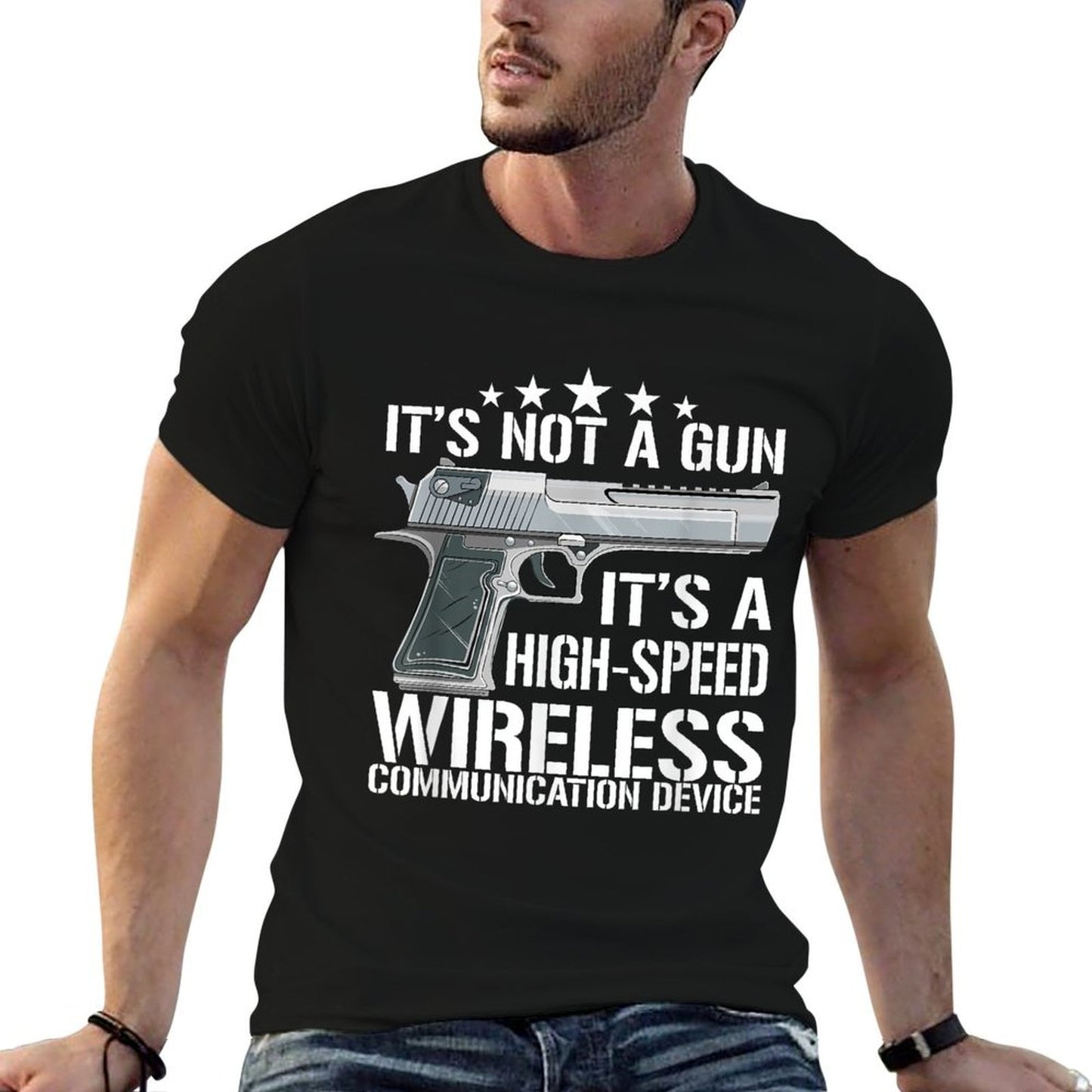 Funny Ammo Gun Lovers Saying Gun Owner Gift Ideas - Its Not A Gun Meme - Funny Its Not A Gun - Black, Unisex-Adults,,, Small, US Wrinkle-resistant T-Shirt