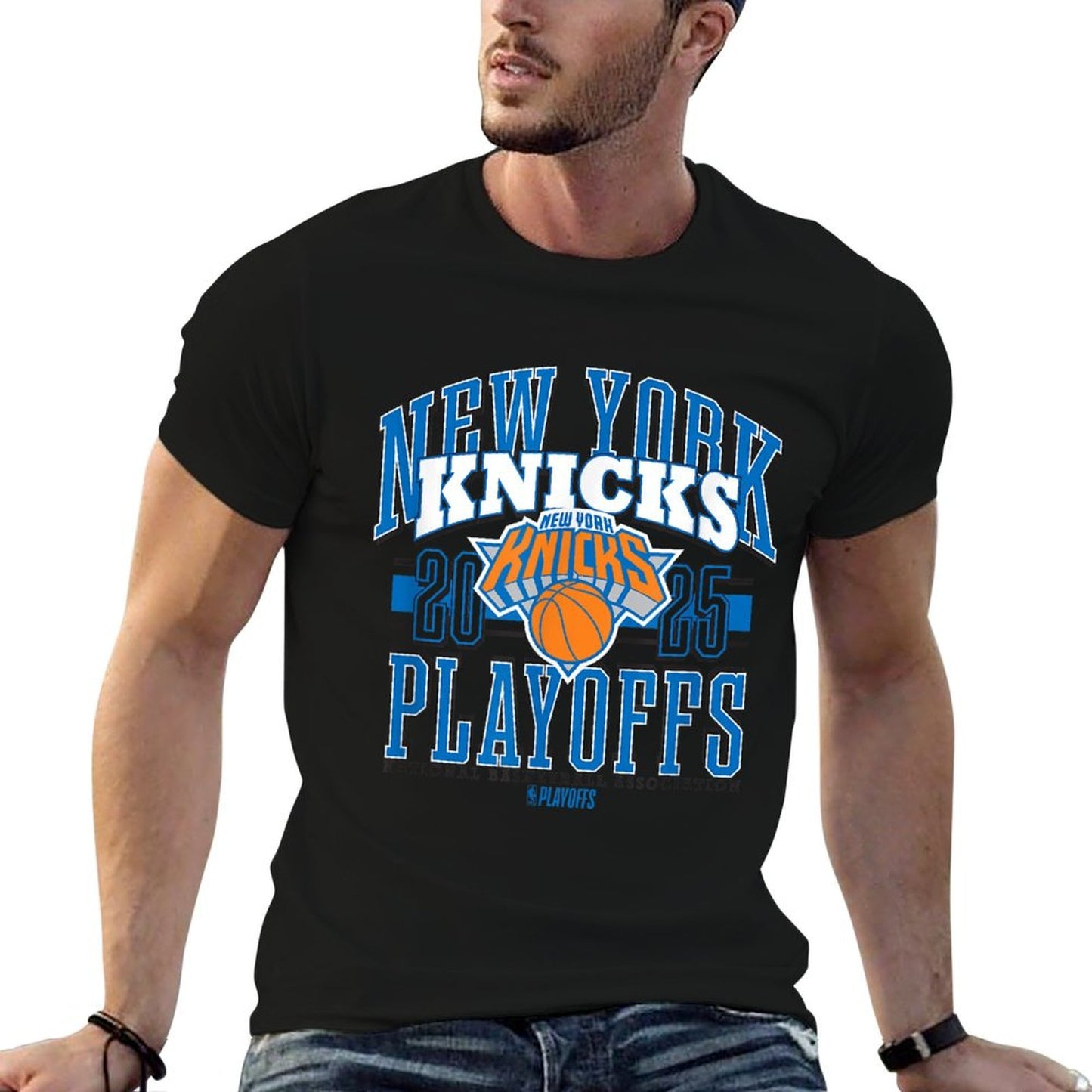NBA Official New York Knicks 2025 Playoffs Showtime Lightweight T-Shirt