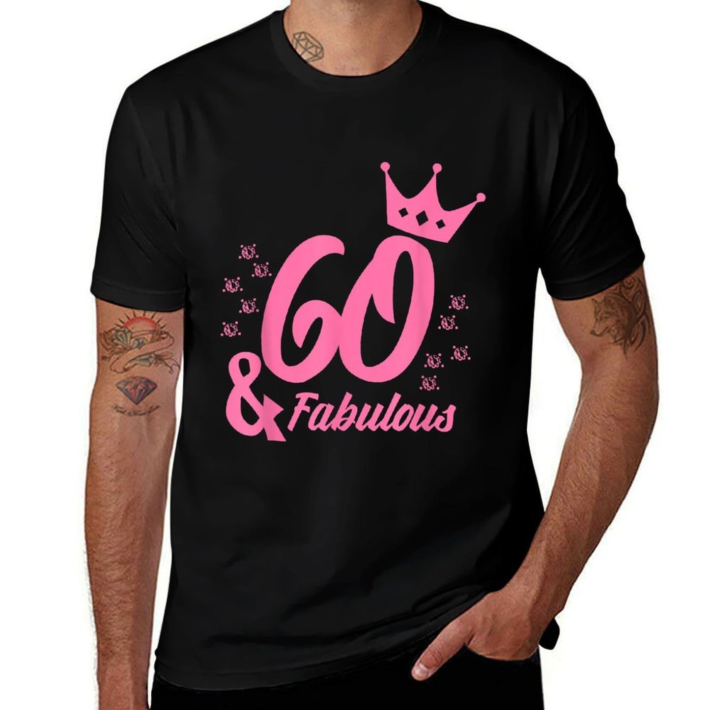 60 & Fabulous 60th Birthday Diamond 1958 T-shirt Heathered Texture T-Shirt
