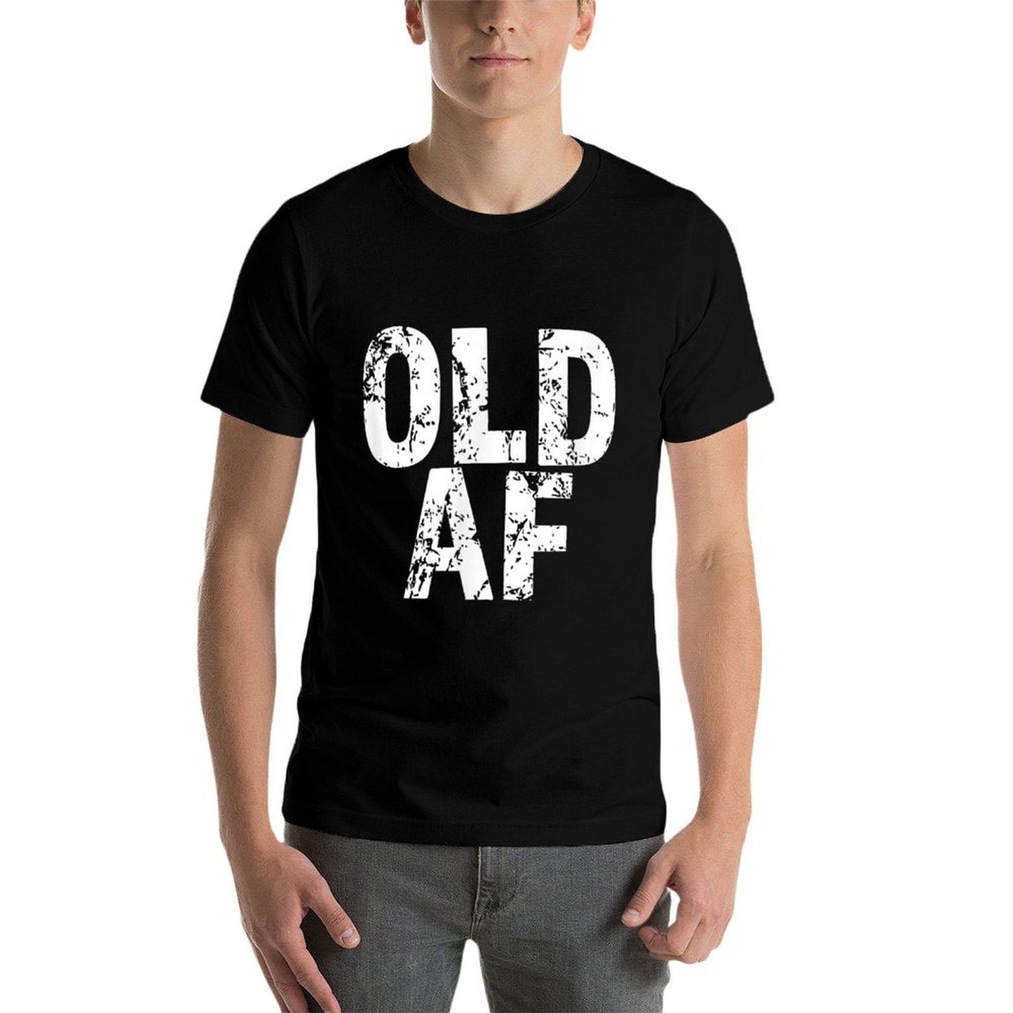 Funny Old AF Birthday Gift for Milestone Birthday 60th 50th Heathered Texture T-Shirt