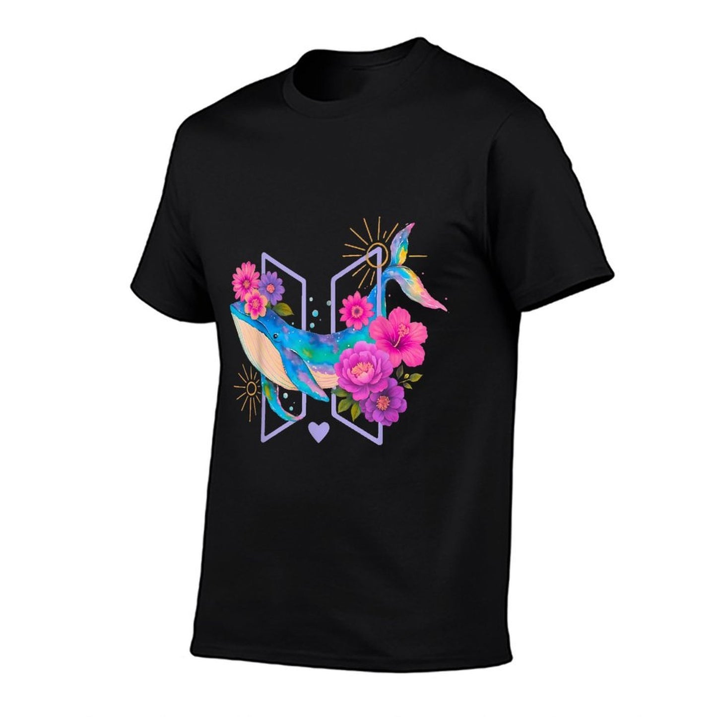 Orca With Floral Funny Graphic For Summer Girl Women Kids Odor-resistant T-Shirt