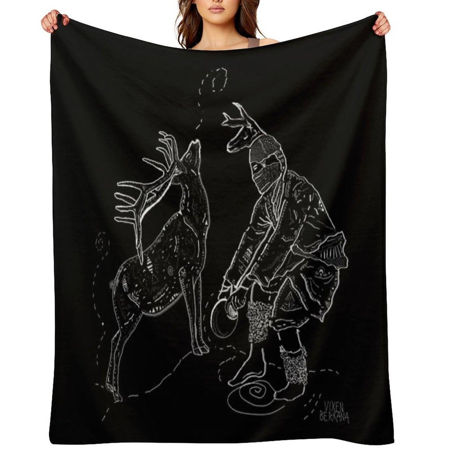Yaqui Deer Dance Velvety-soft Throw Blanket