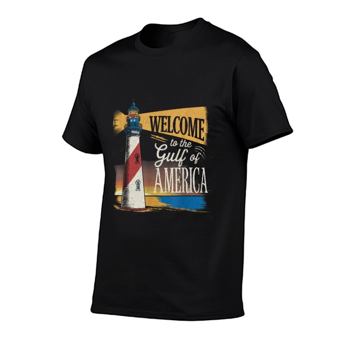 Gulf Of USA America Gift Men Women Flag Beach Tagless Design T-Shirt
