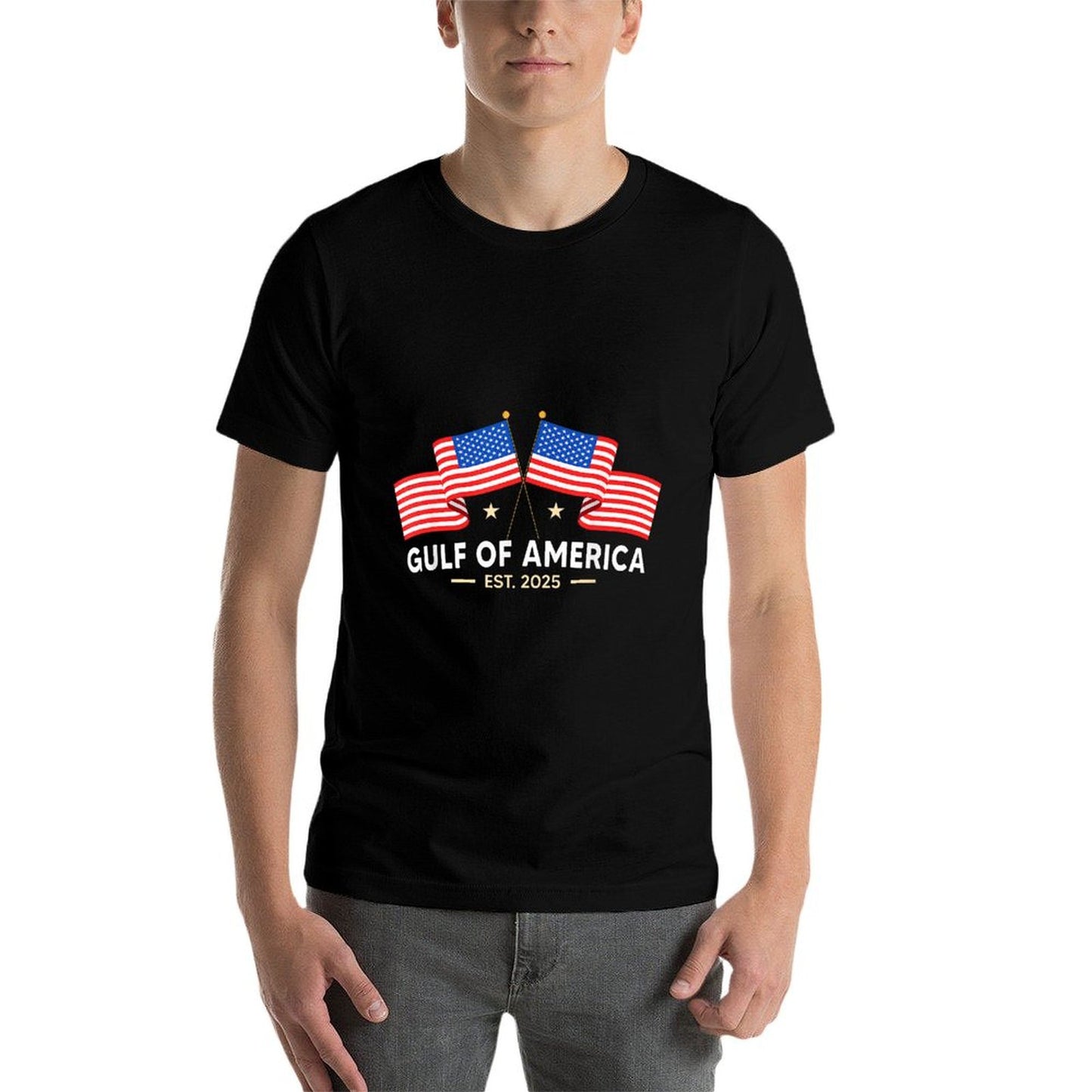 Gulf of United States of America Est 2025 USA American Flag Tagless Design T-Shirt