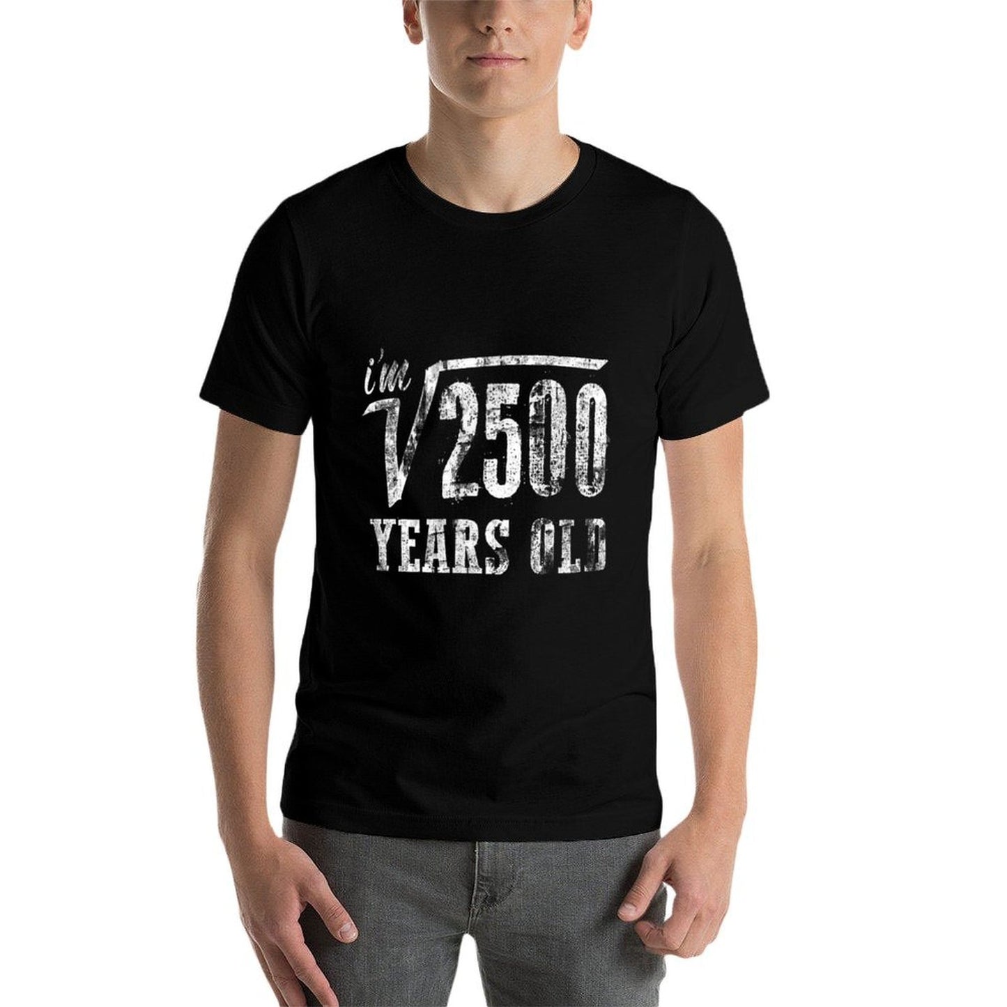 50th Birthday Square Root Of 2500 Years Old Rolled Sleeves T-Shirt