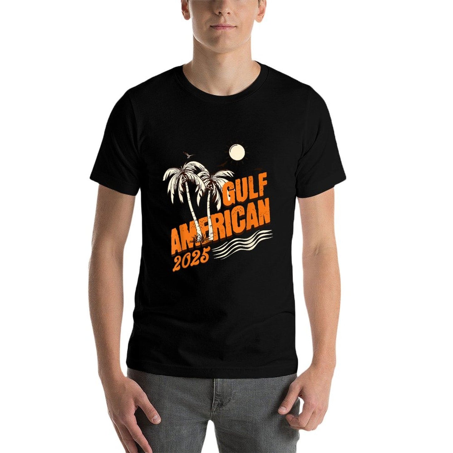 Retro Vintage Gulf Of US American Flag America 2025 Durable T-Shirt