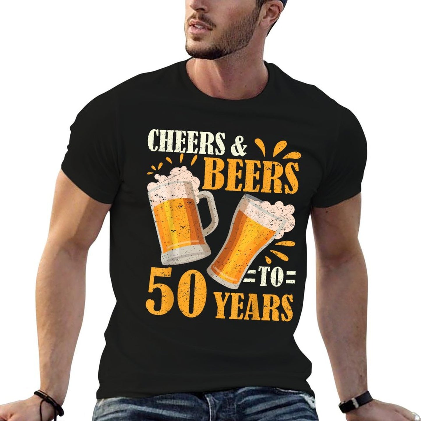 Cheers And Beers To 50 Years Funny 50th Birthday Drinker Moisture-wicking T-Shirt