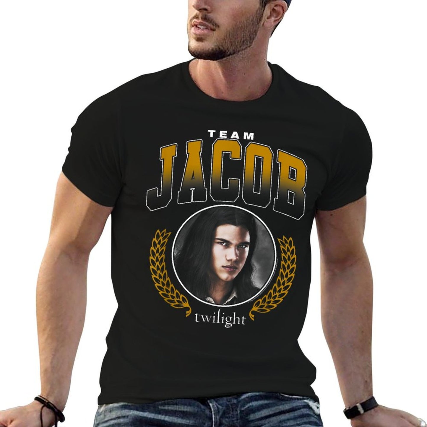 Twilight Team Jacob Portrait Summer-ready Fabric T-Shirt