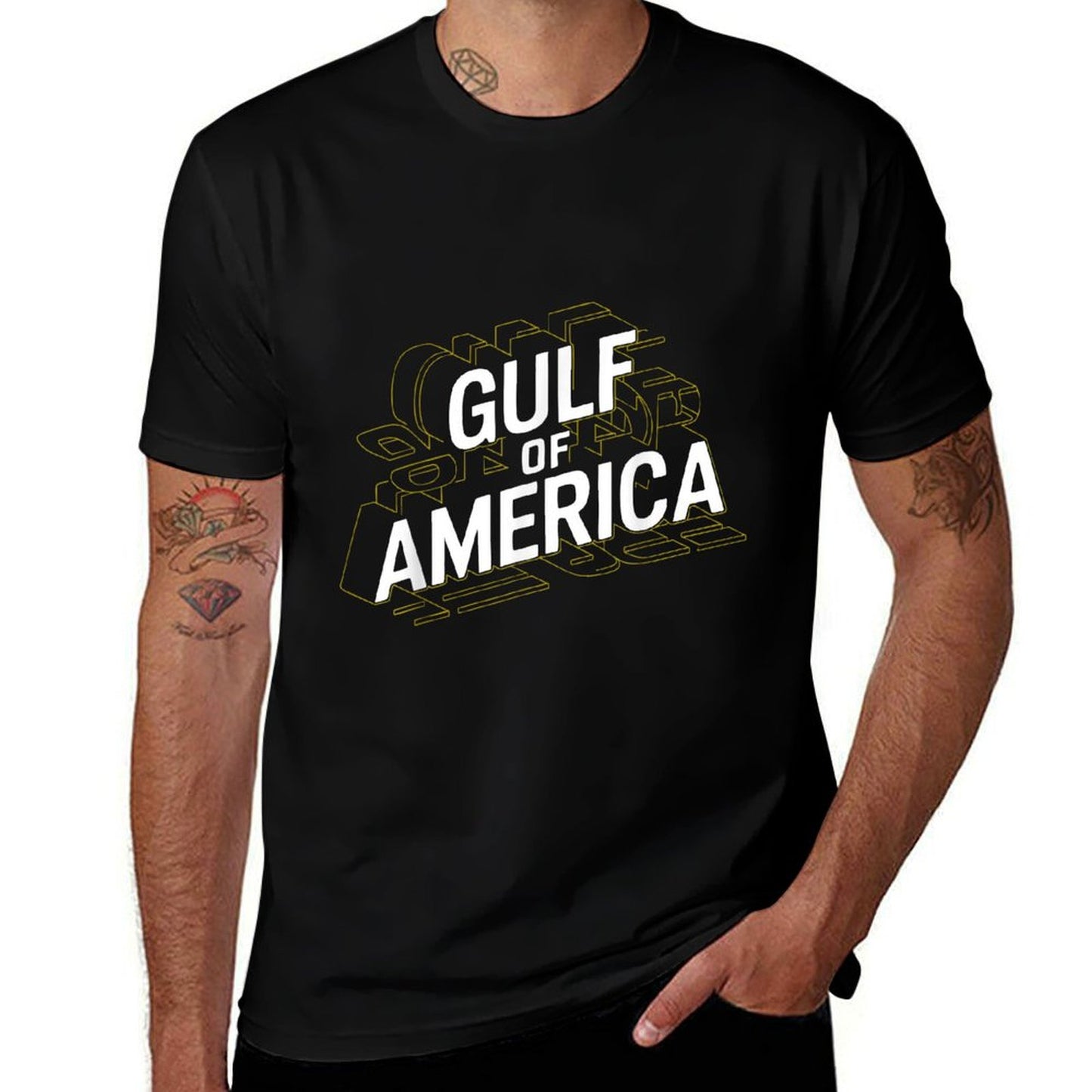 Retro Gulf Of USA America Est 2025 American Gulf Rolled Sleeves T-Shirt