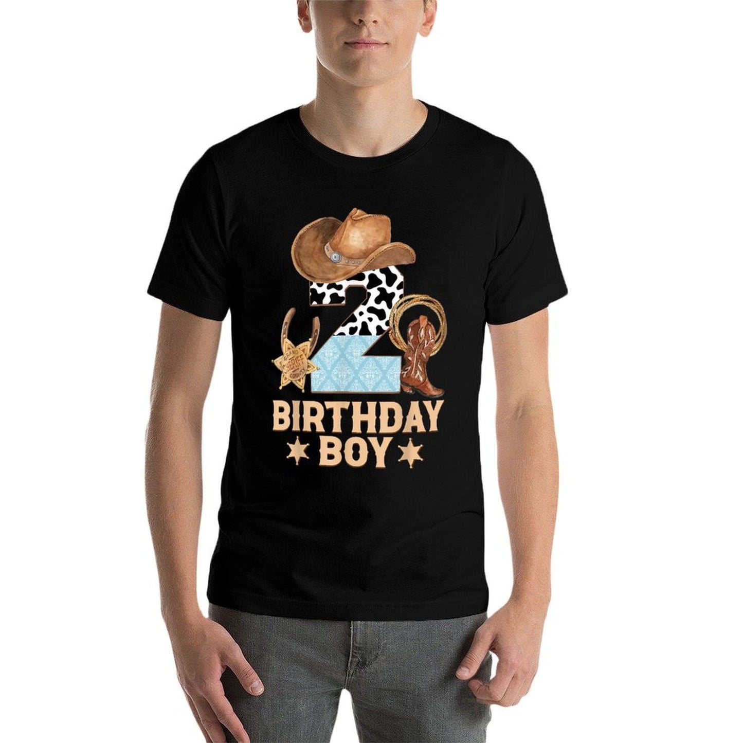 Western Family Birthday Boy 2 Cowboy 2nd Birthday Comfortable T-Shirt