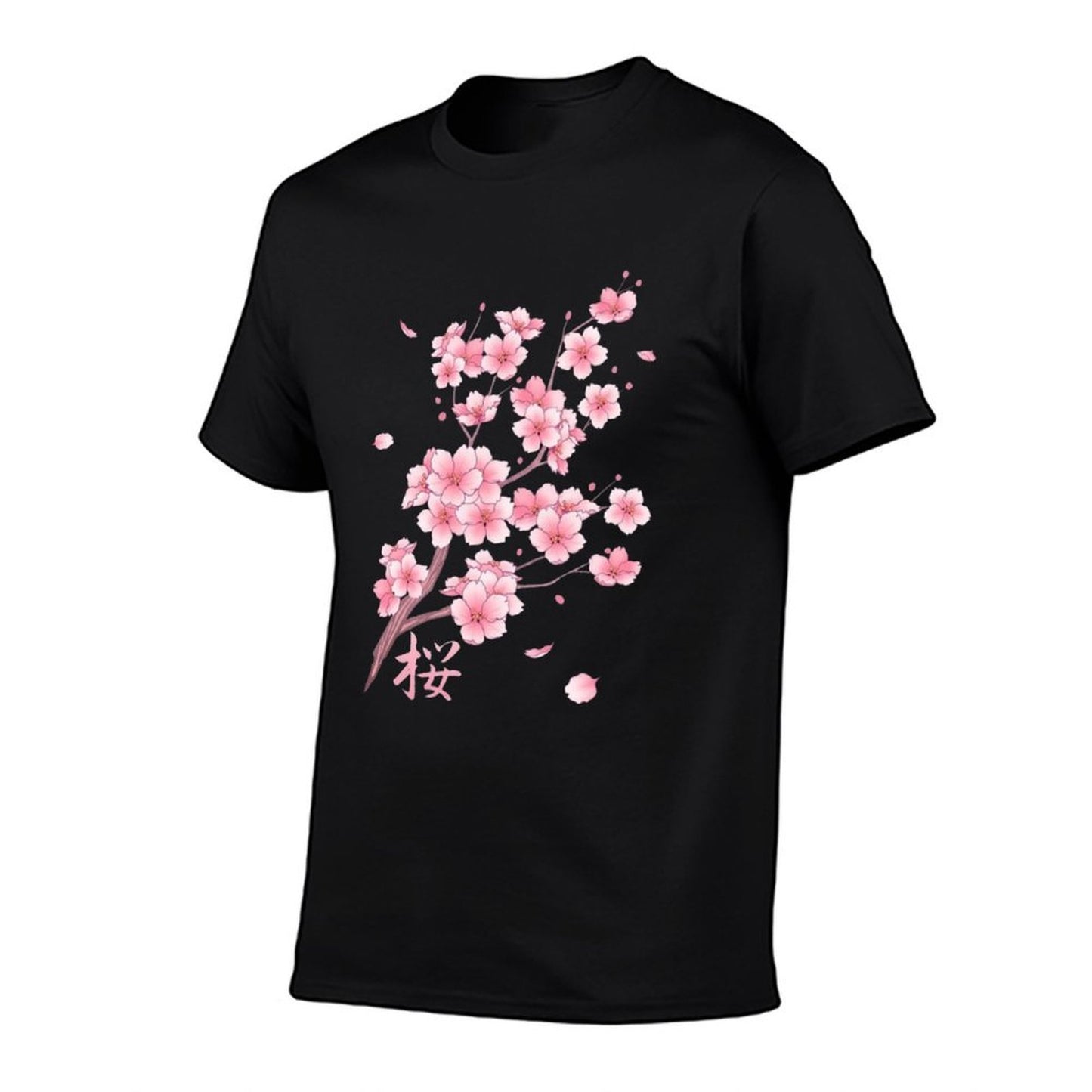 Falling Sakura Cherry Blossom Polyester Blend T-Shirt