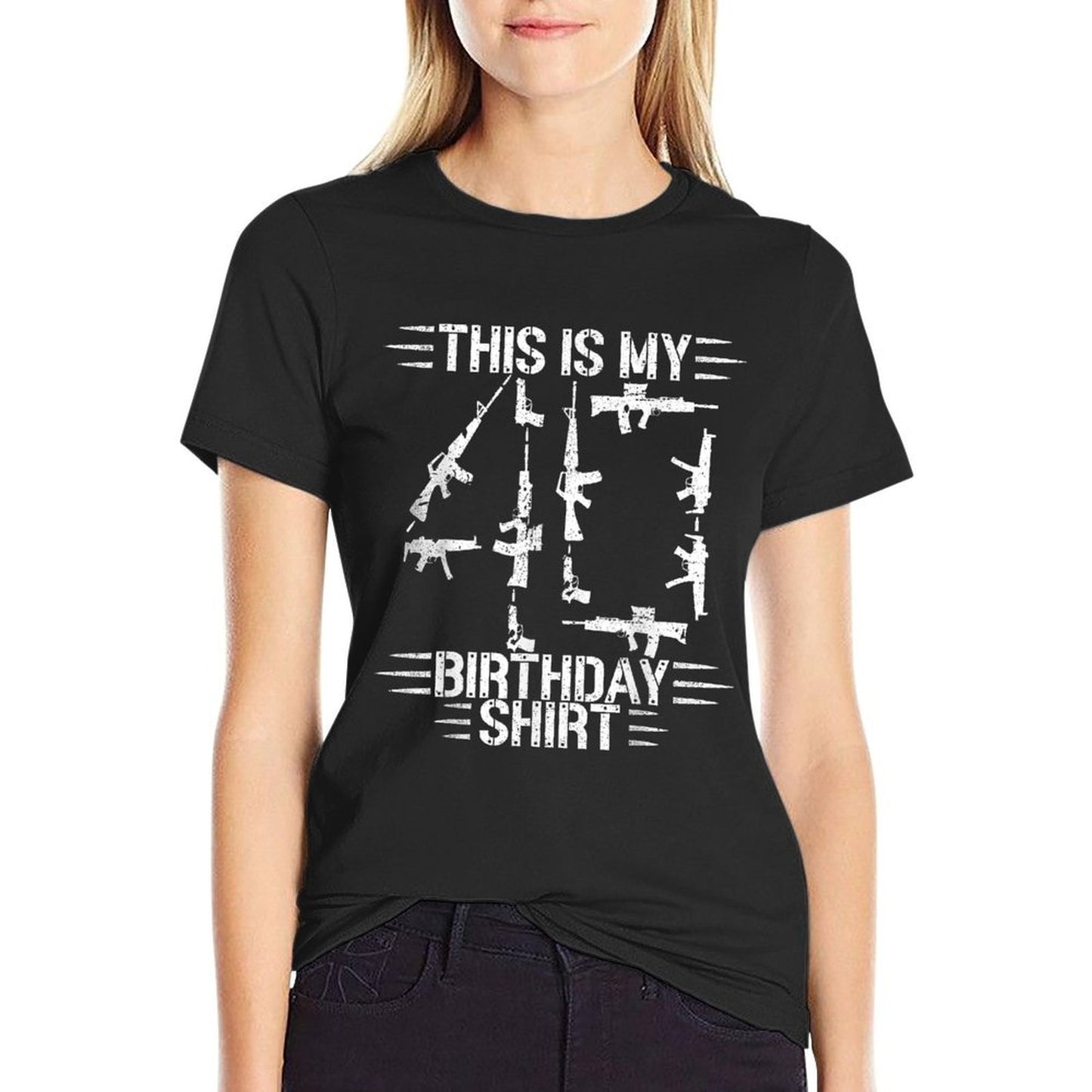 40th Birthday for 40 Years Old Guns And Weapons Owner Slim-fit Cut T-Shirt
