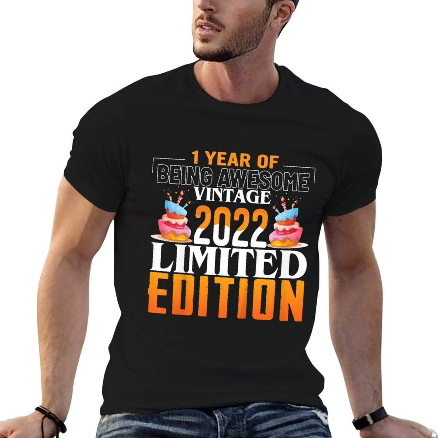 Kids 1 Years Old Vintage 2022 Birthdays 1st Birthday Gifts Cotton T-Shirt