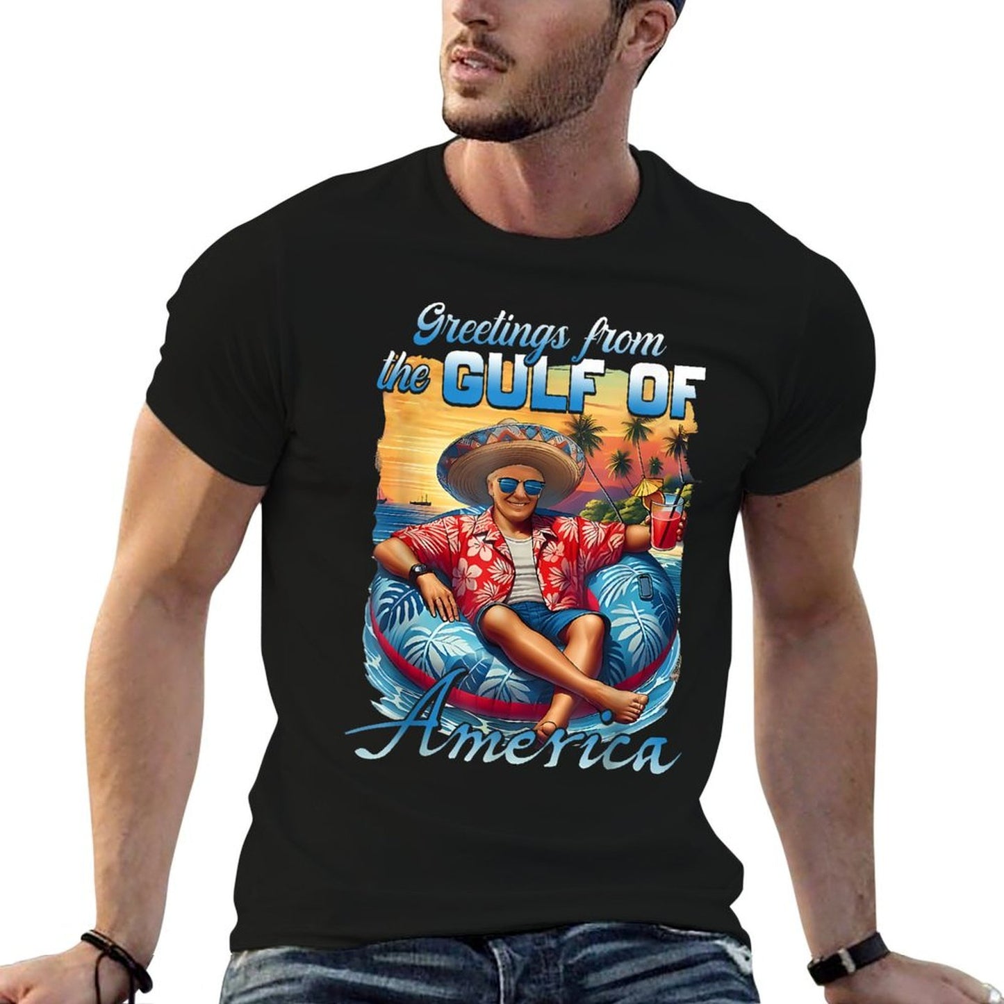 Gulf Of Usa America Trump Greeting from The Patriotic Gulf Vintage-inspired T-Shirt