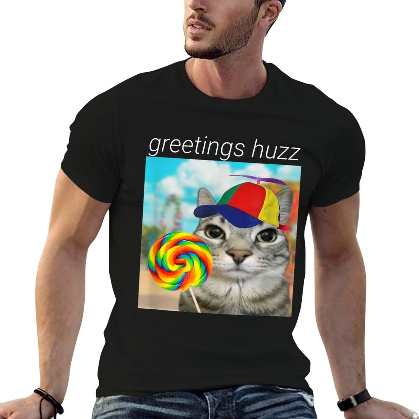 Greetings Huzz Funny Gen Z Gen Alpha Slang Meme Vintage-inspired T-Shirt