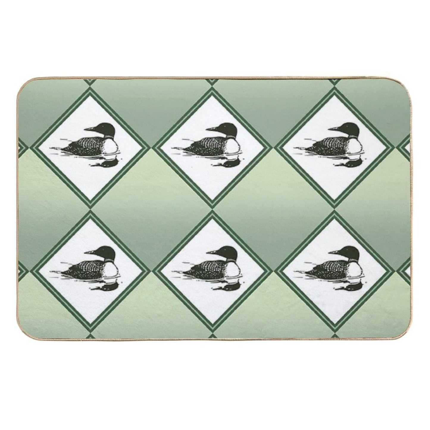 Sage Loon Diamond Pattern Versatile Bath Mat