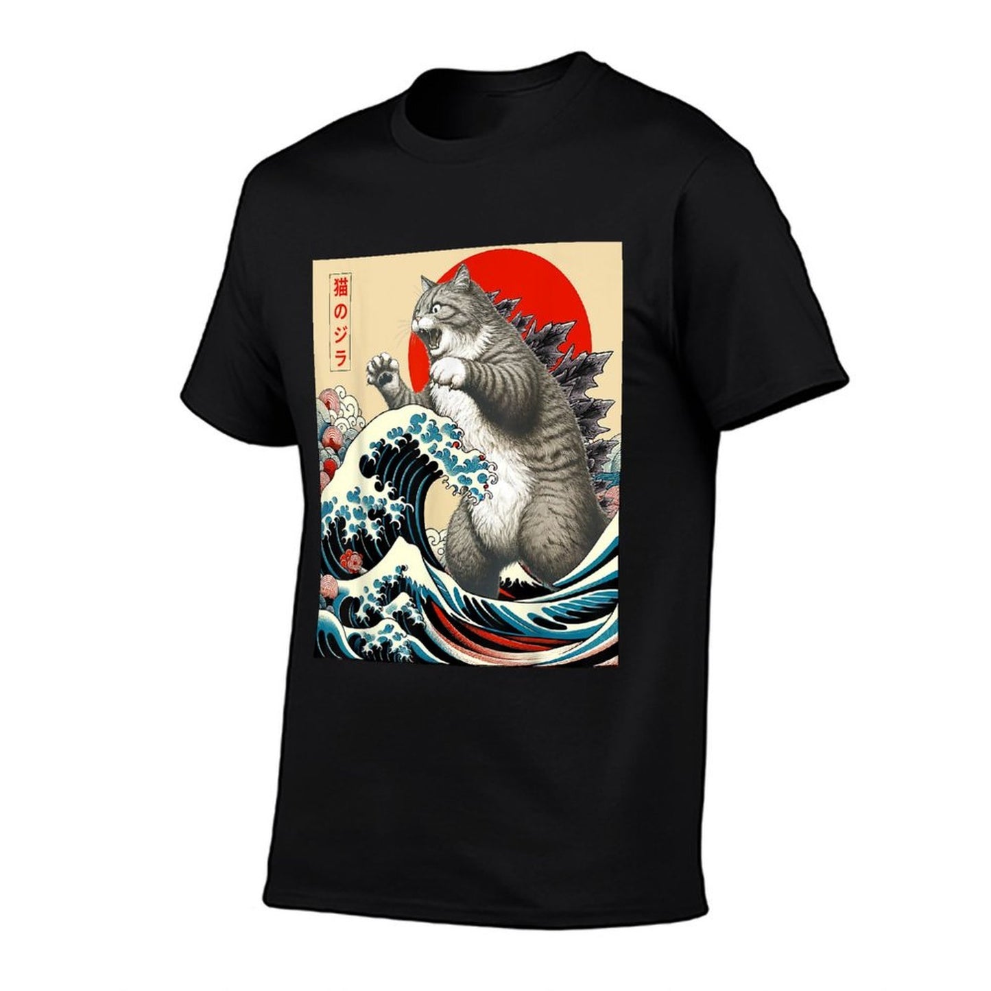 Catzilla Cat Japanese Art Funny Cat Gifts For Men Women Kid Stretchy T-Shirt