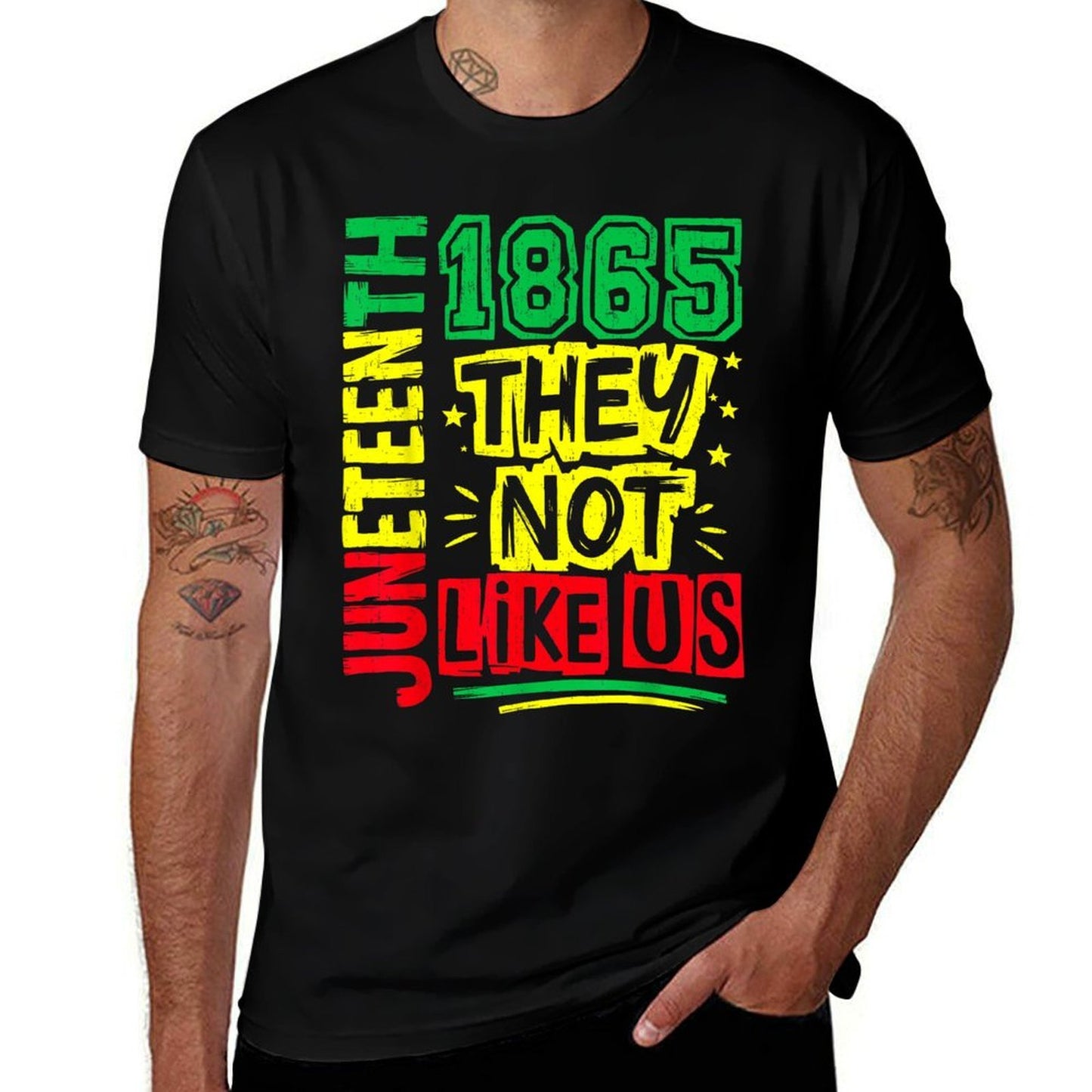 Juneteenth 1865 Black History Month Black Lives Matter Men Ribbed Collar T-Shirt