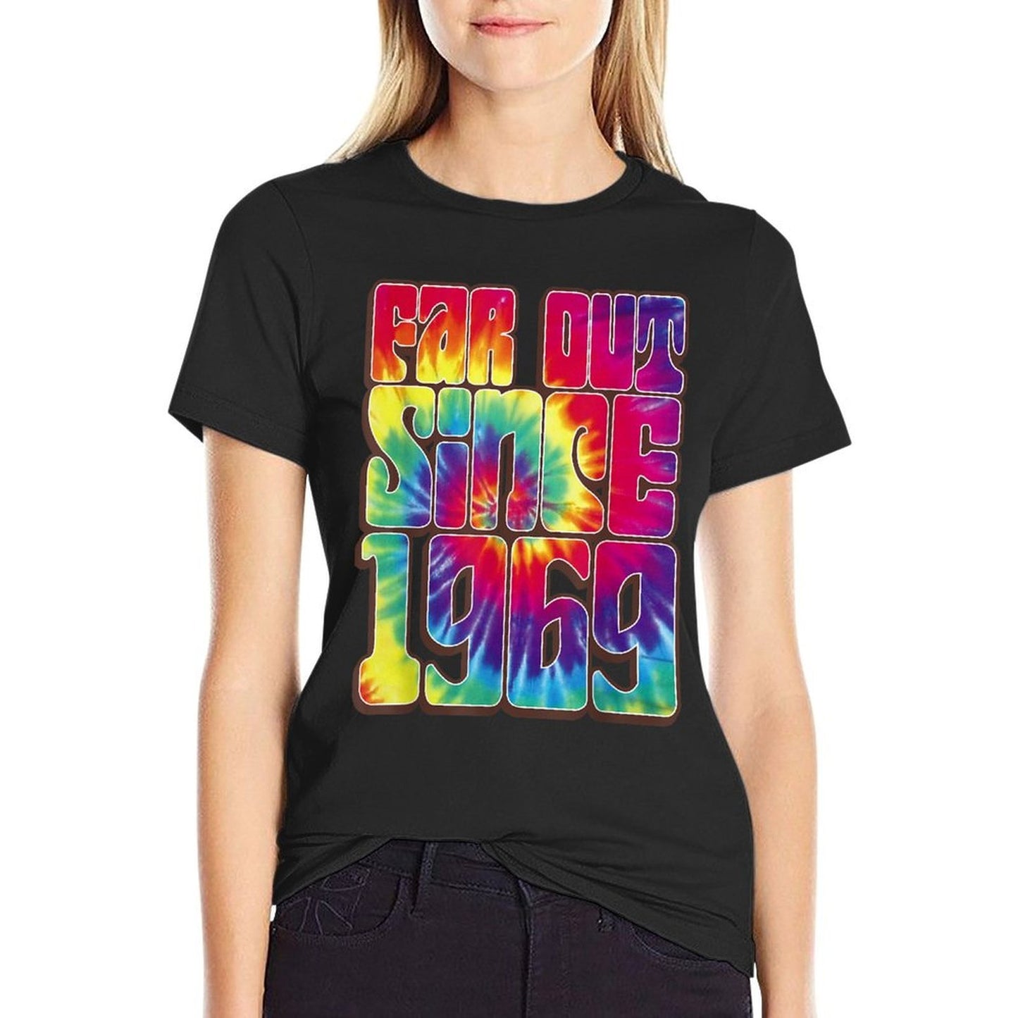 50th Birthday - Far Out Since 1969 Psychedelic Tie Dye Slim-fit Cut T-Shirt