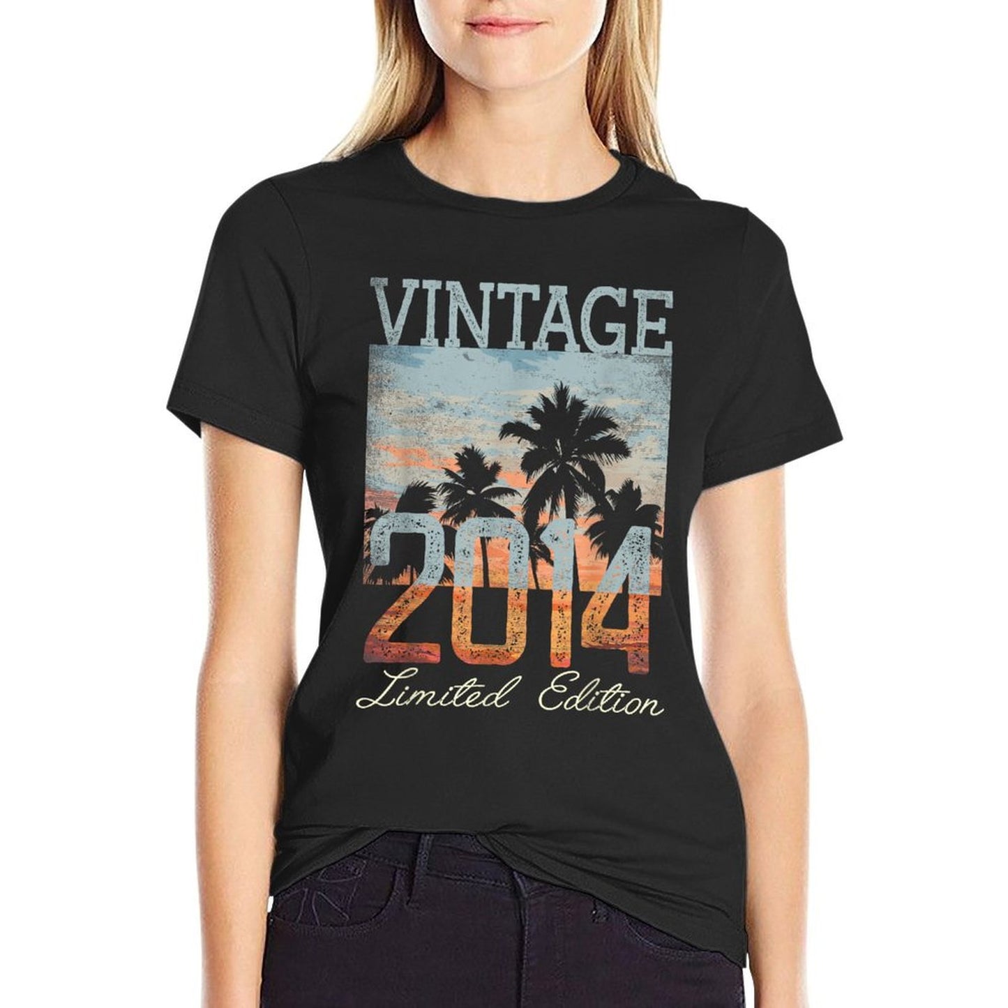 Vintage 2014 Limited Edition 11th Birthday 11 Year Old Gifts Summer-ready Fabric T-Shirt
