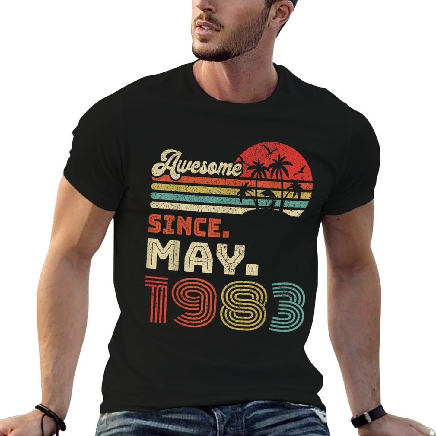 40 Year Old Awesome Since May 1983 40th Birthday Cotton T-Shirt