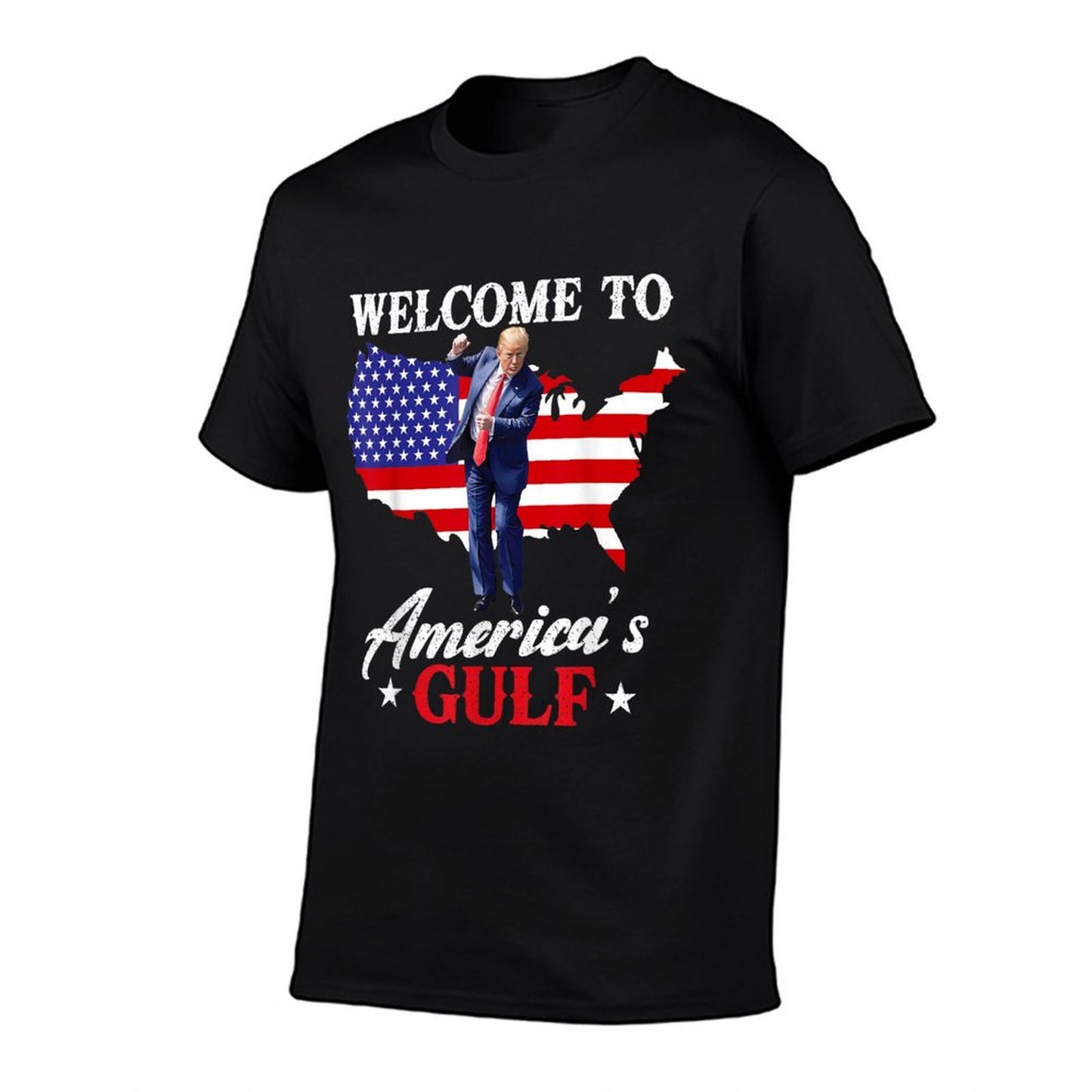 Gulf of USA America Funny USA Flag Slim-fit Cut T-Shirt