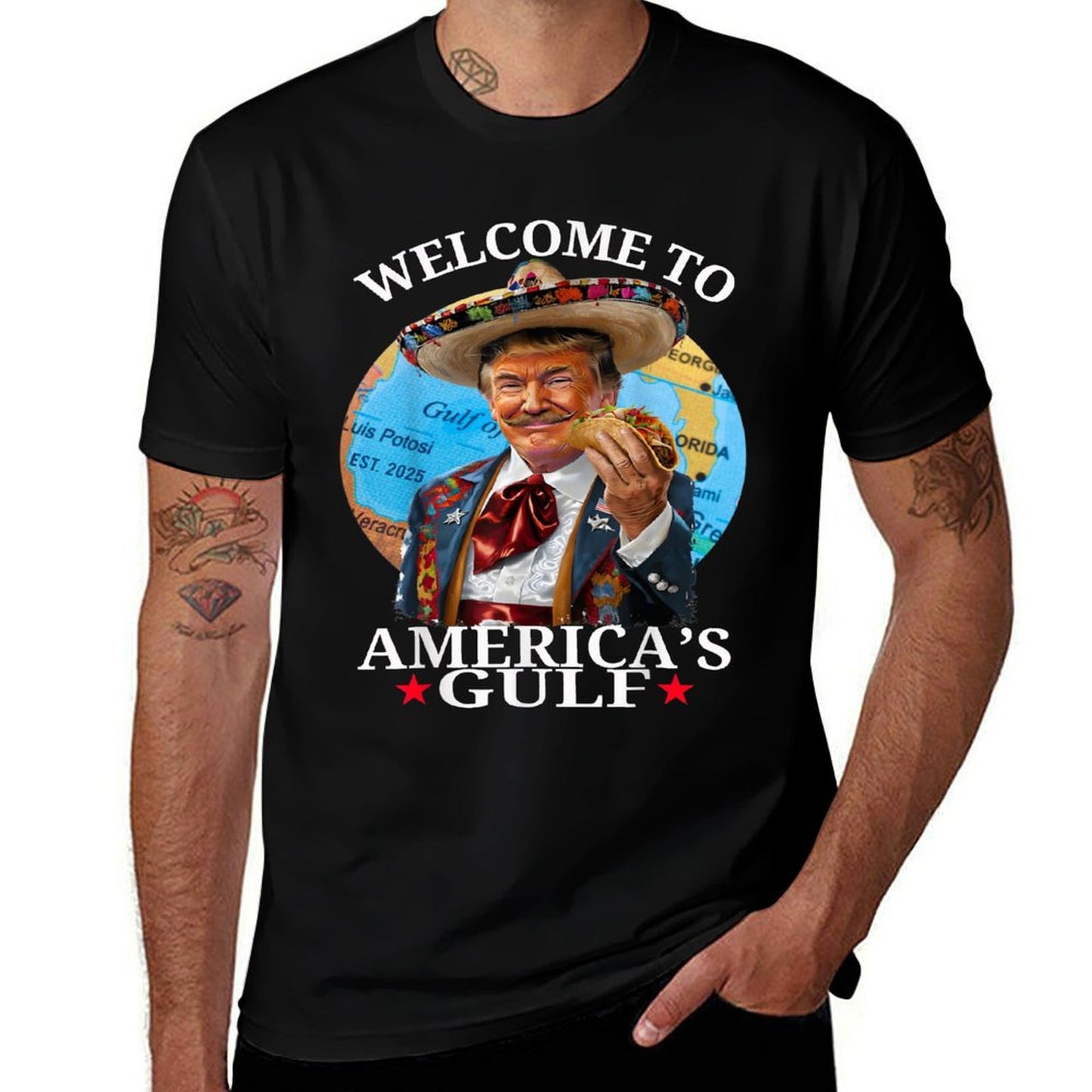 Funny Trump America's Gulf Est 2025 Trump Merchandise Versatile T-Shirt