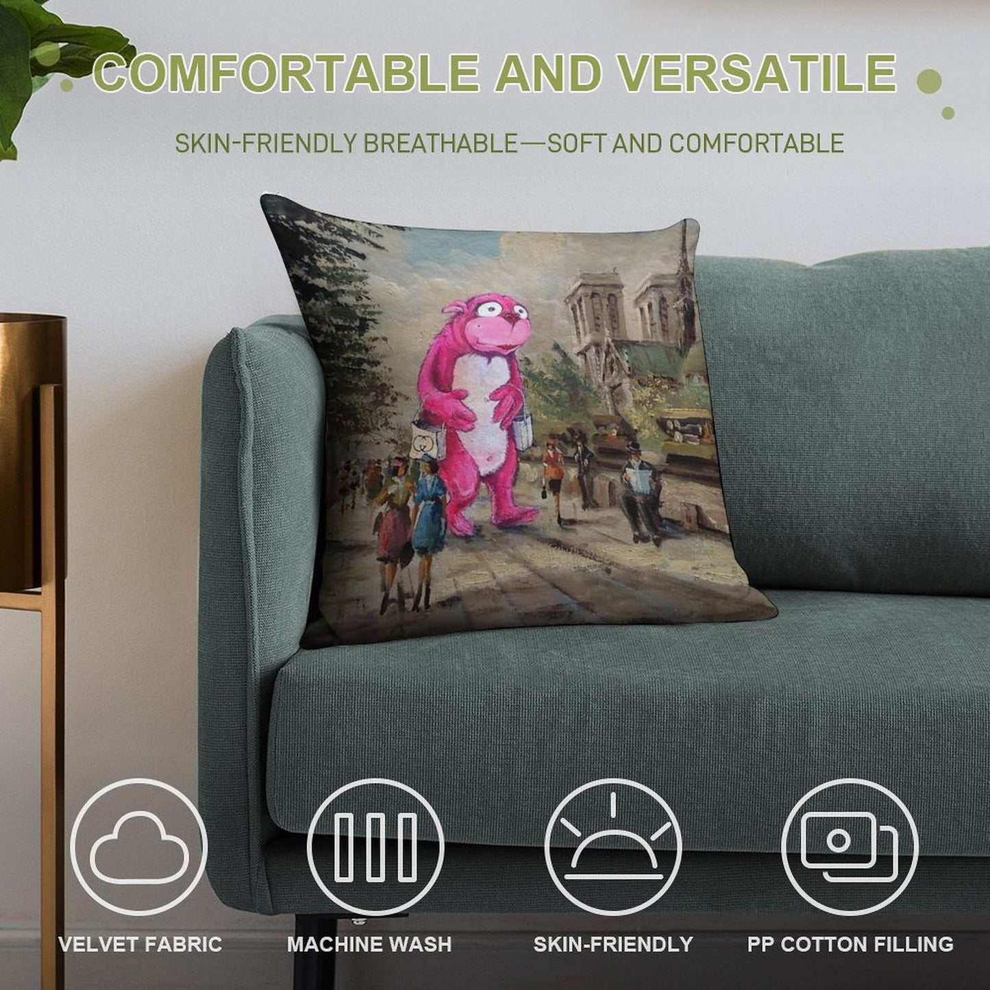 The Tourist Soft Reinforced Edging Throw Pillow