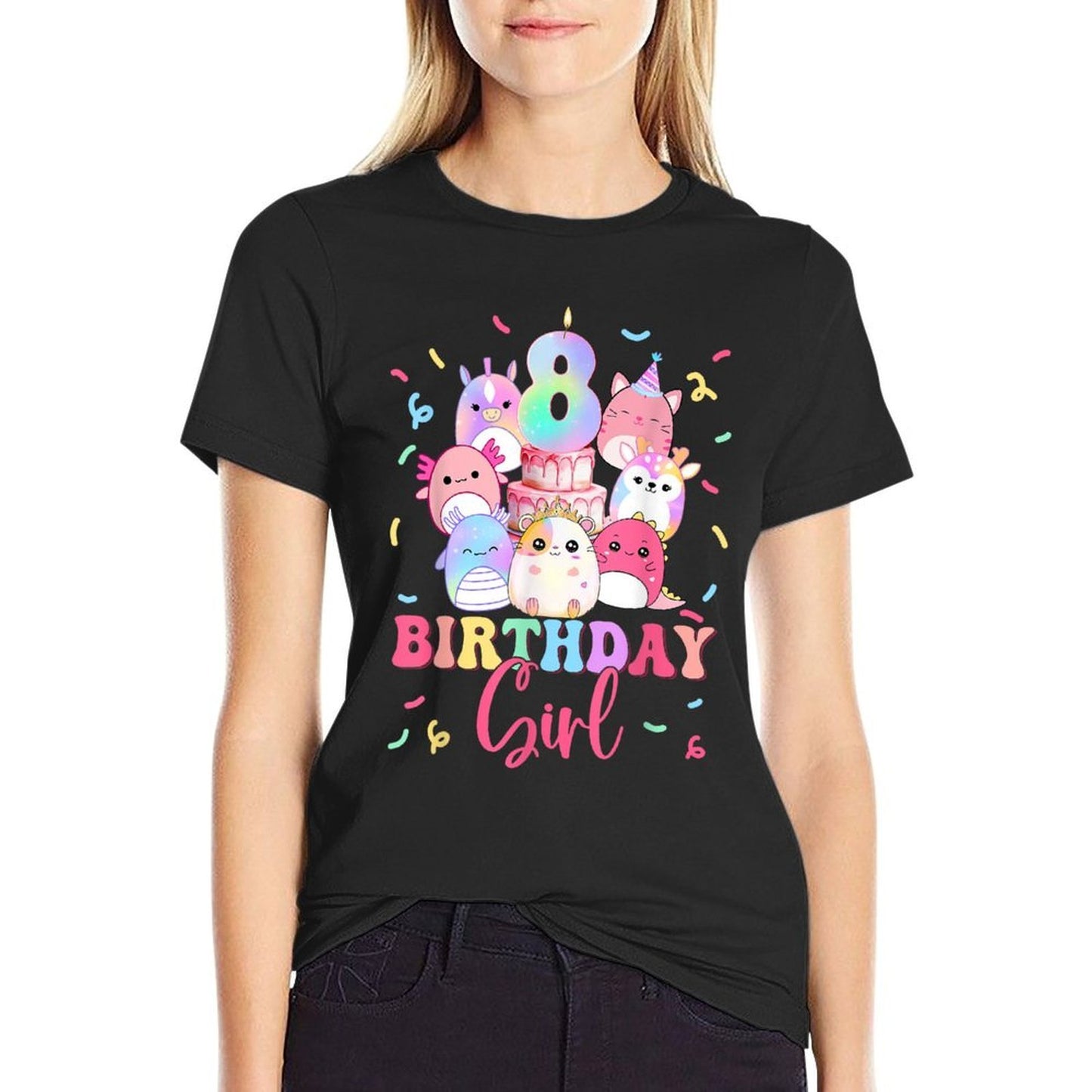 8th Birthay Girl Party Funny Squish Squad 8 Years Old Kids Vintage-inspired T-Shirt