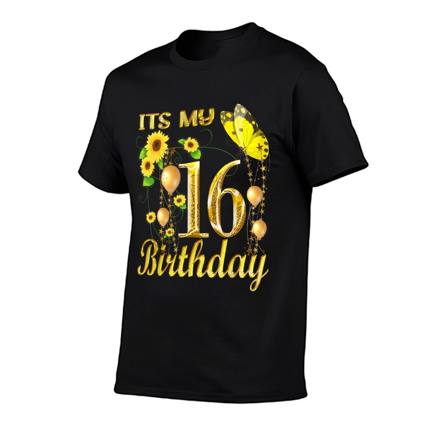 Its My 16th Birthday 16 Year Old Girl Sunflower Butterfly Moisture-wicking T-Shirt