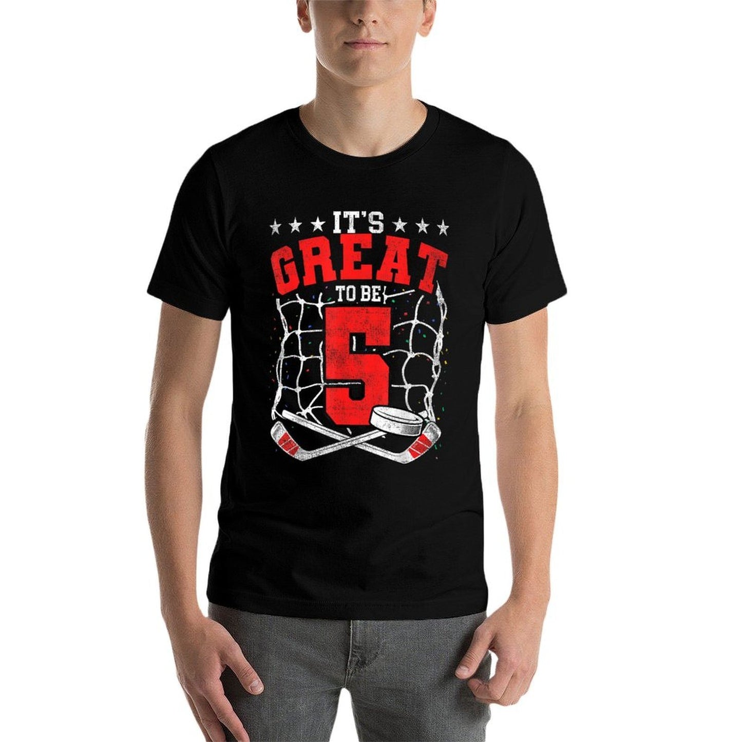5th Birthday Hockey Lovers It's Great To Be 5 Years Old Soft T-Shirt