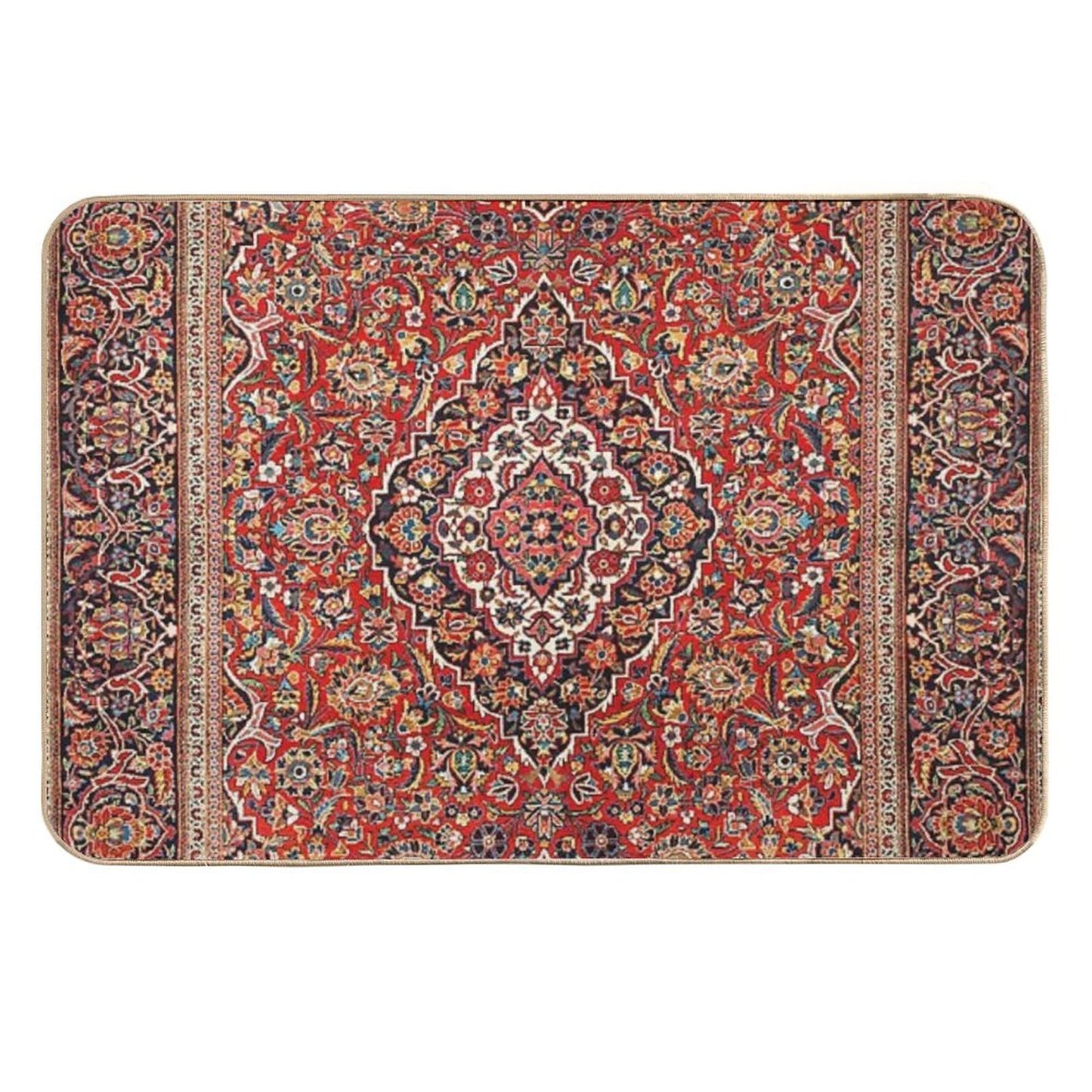 Kashan Antique Central Persian Rug Print Easy Maintenance Bath Mat
