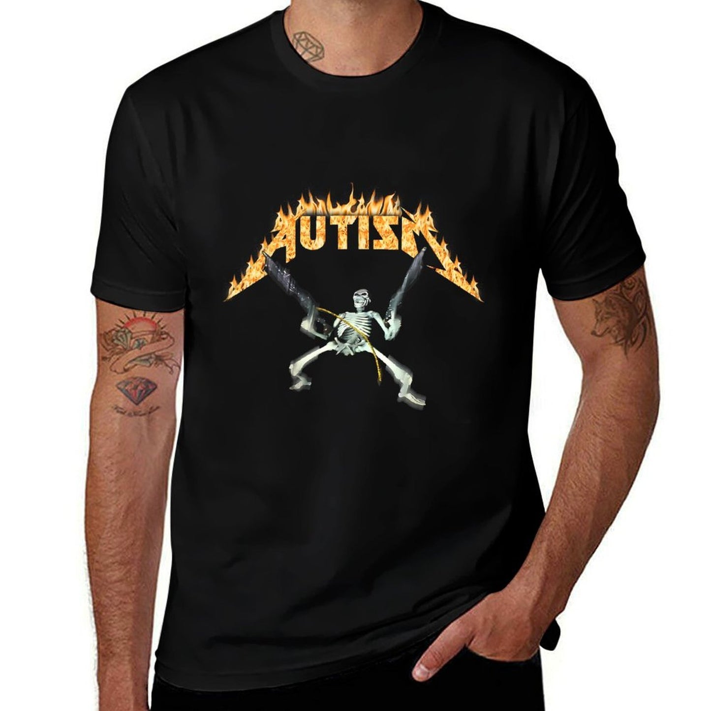Autism Skeleton Meme Funny Men Women Kids Moisture-wicking T-Shirt