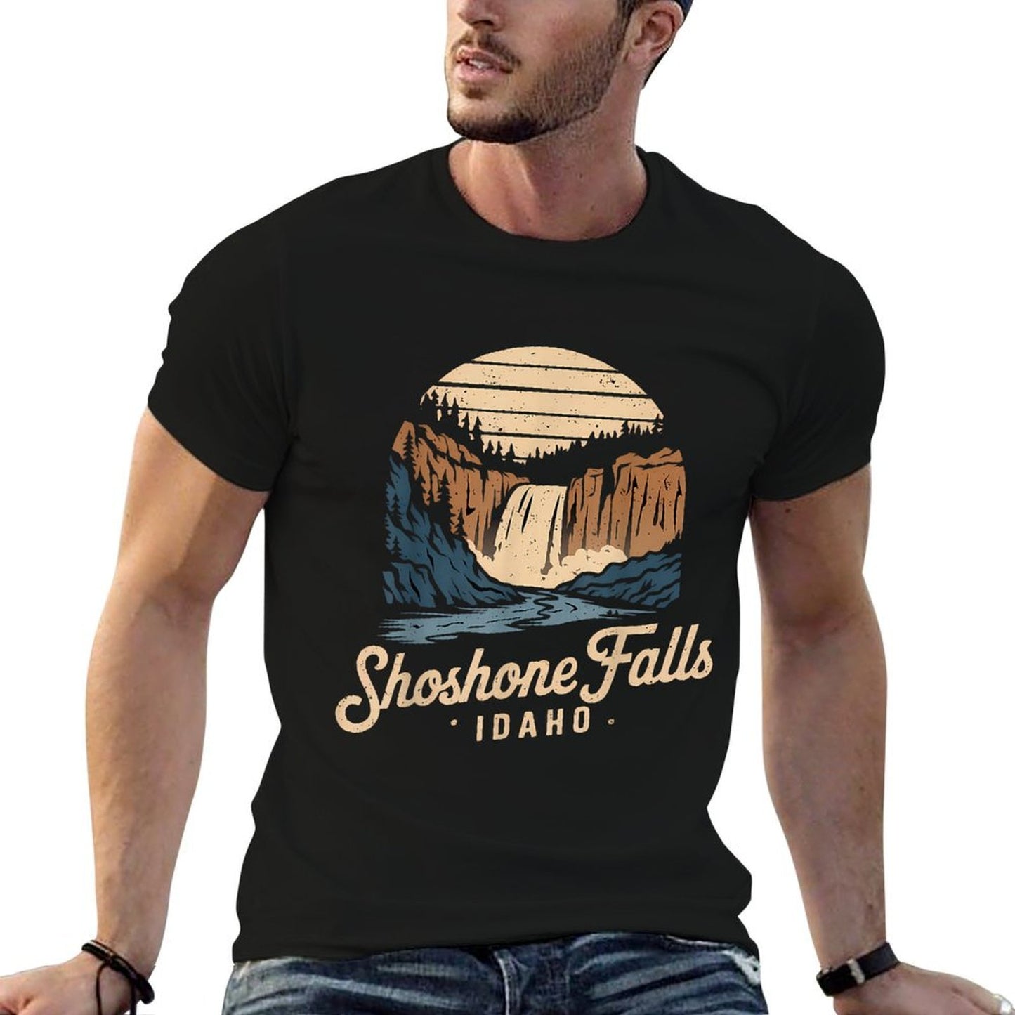 Vintage Shoshone Falls Idaho Waterfalls Hiking Souvenir Quick-drying T-Shirt