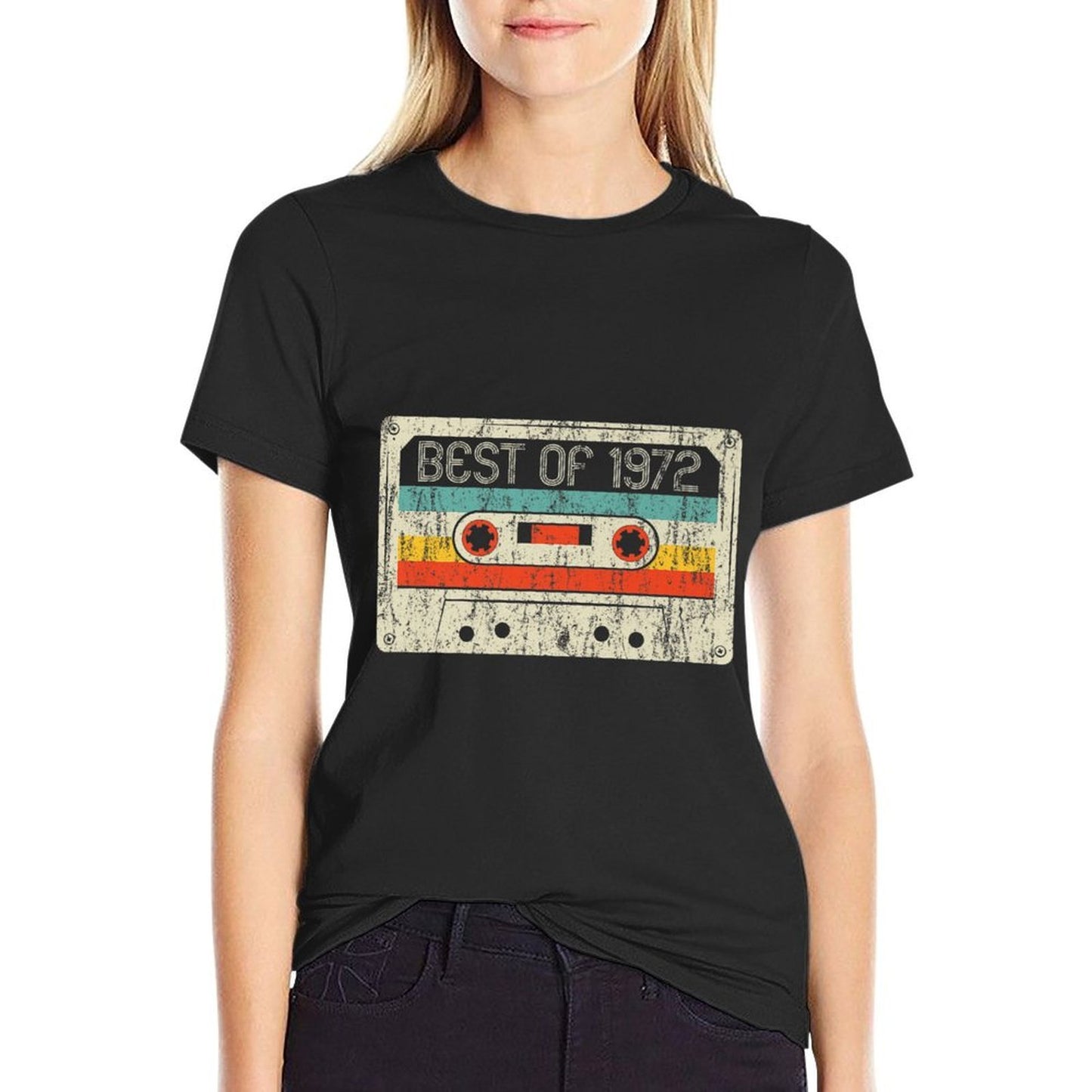 50th Birthday Gifts Best Of 1972 Cassette Tape 50 Years Old Premium Polyester Blend T-Shirt