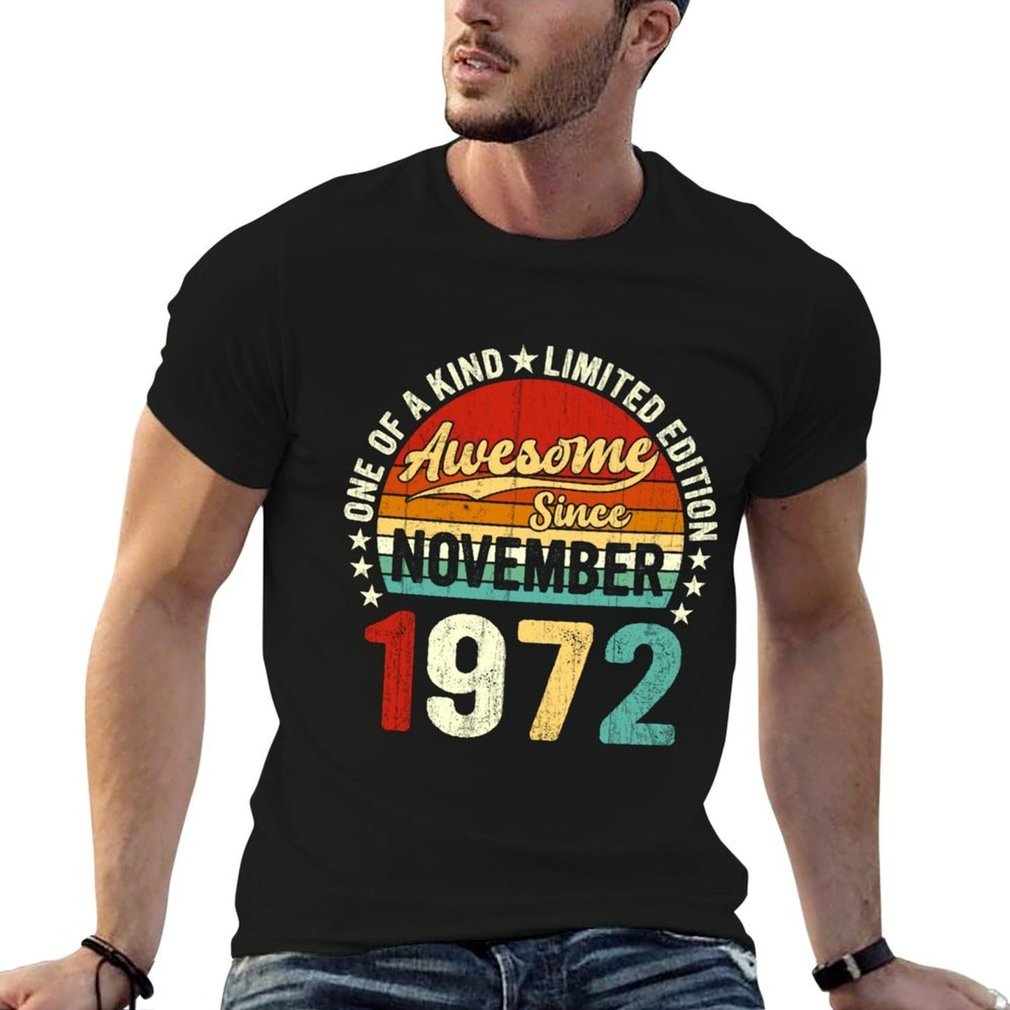 50 Year Old Men Women Vintage November 1972 50th Birthday Graphic-printed T-Shirt