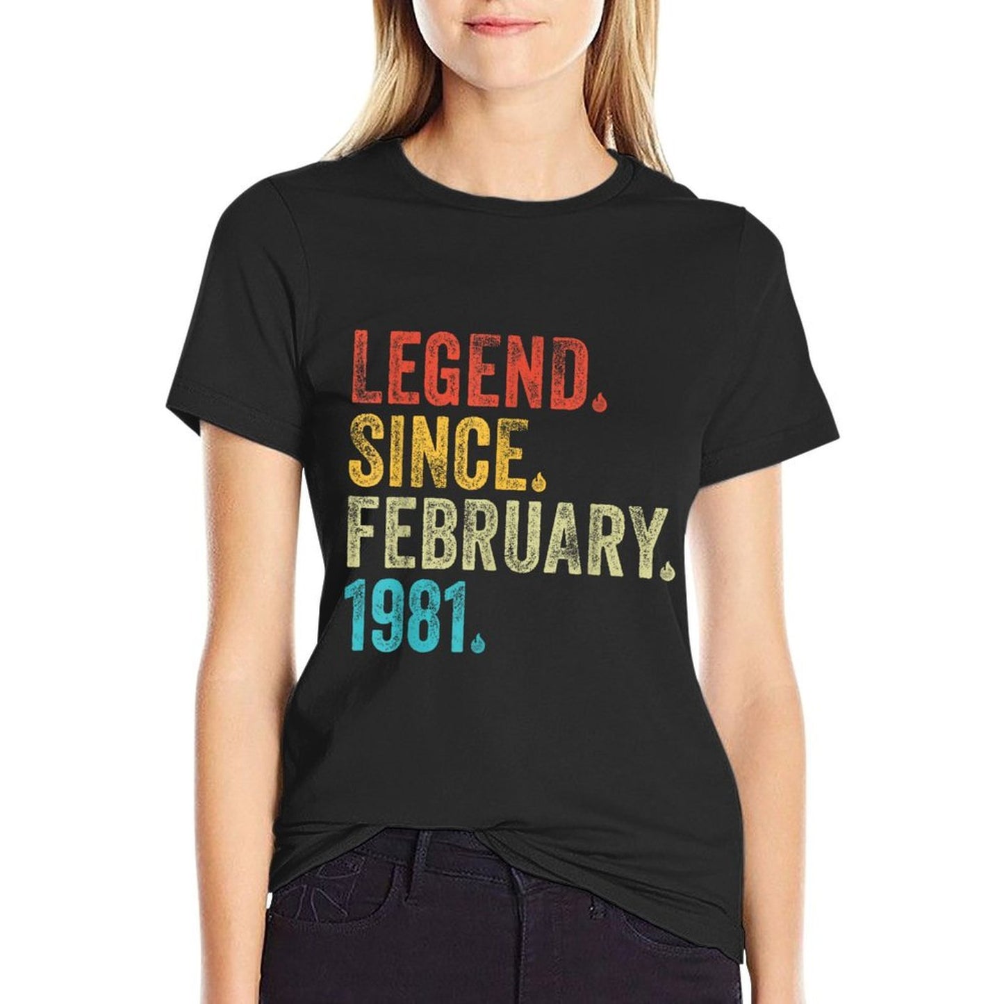 40 Year Old Legend Since February 1981 40th Birthday Vintage Versatile T-Shirt