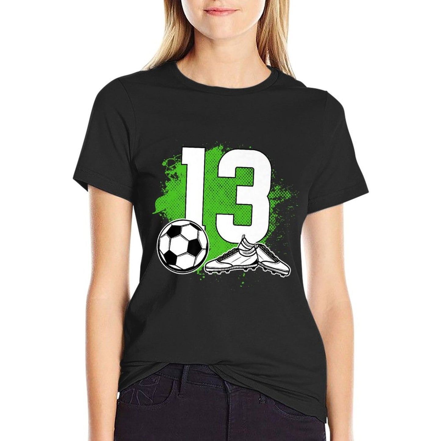 13th Birthday Soccer Thirteen Year Old Soccer Boy Premium Soft T-Shirt