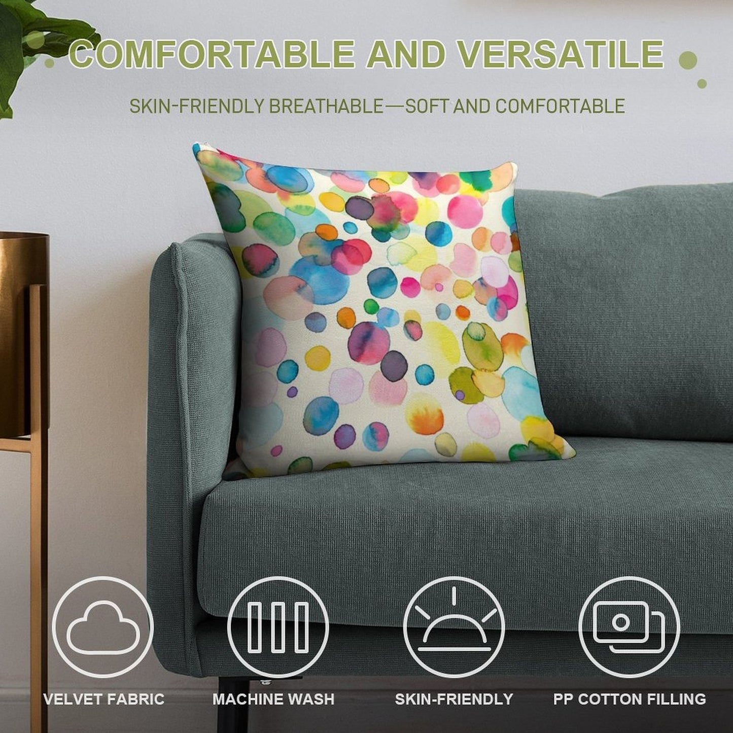 Color Drops Soft Gift Ready Throw Pillow