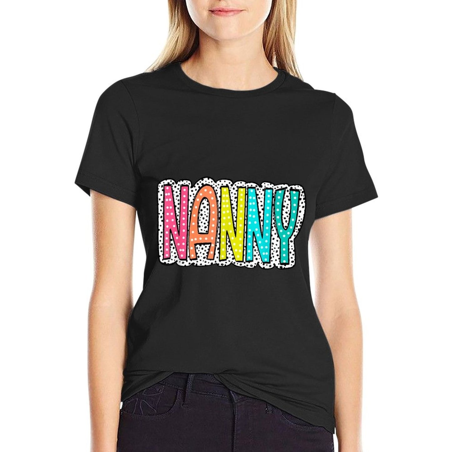 Women Nanny Dalmatian Dots Mama Nana Grandma Mothers Day Tagless Design T-Shirt