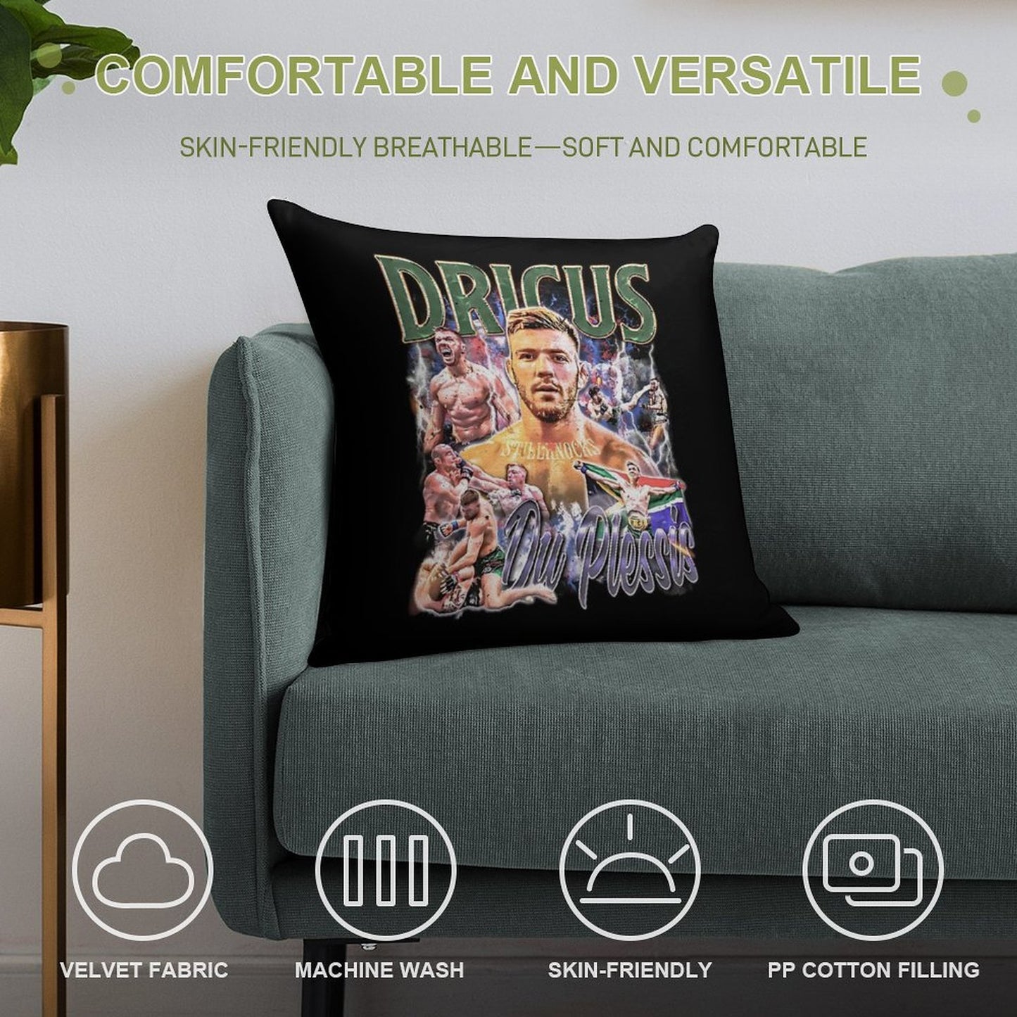 Dricus Du Plessis Stillknocks Soft Anti-Pilling Throw Pillow