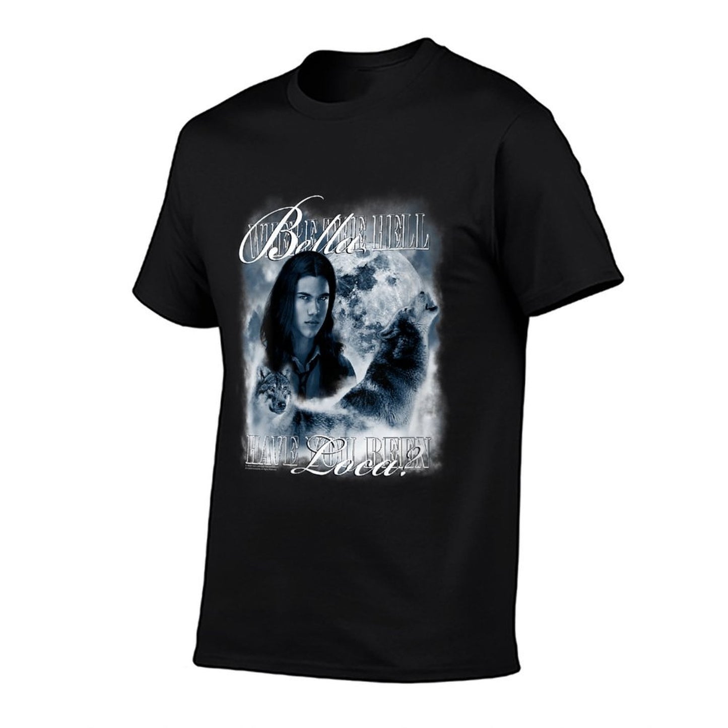 Womens Twilight Saga Retro Jacob Wolf Moon Loca Movie Slim-fit Cut T-Shirt