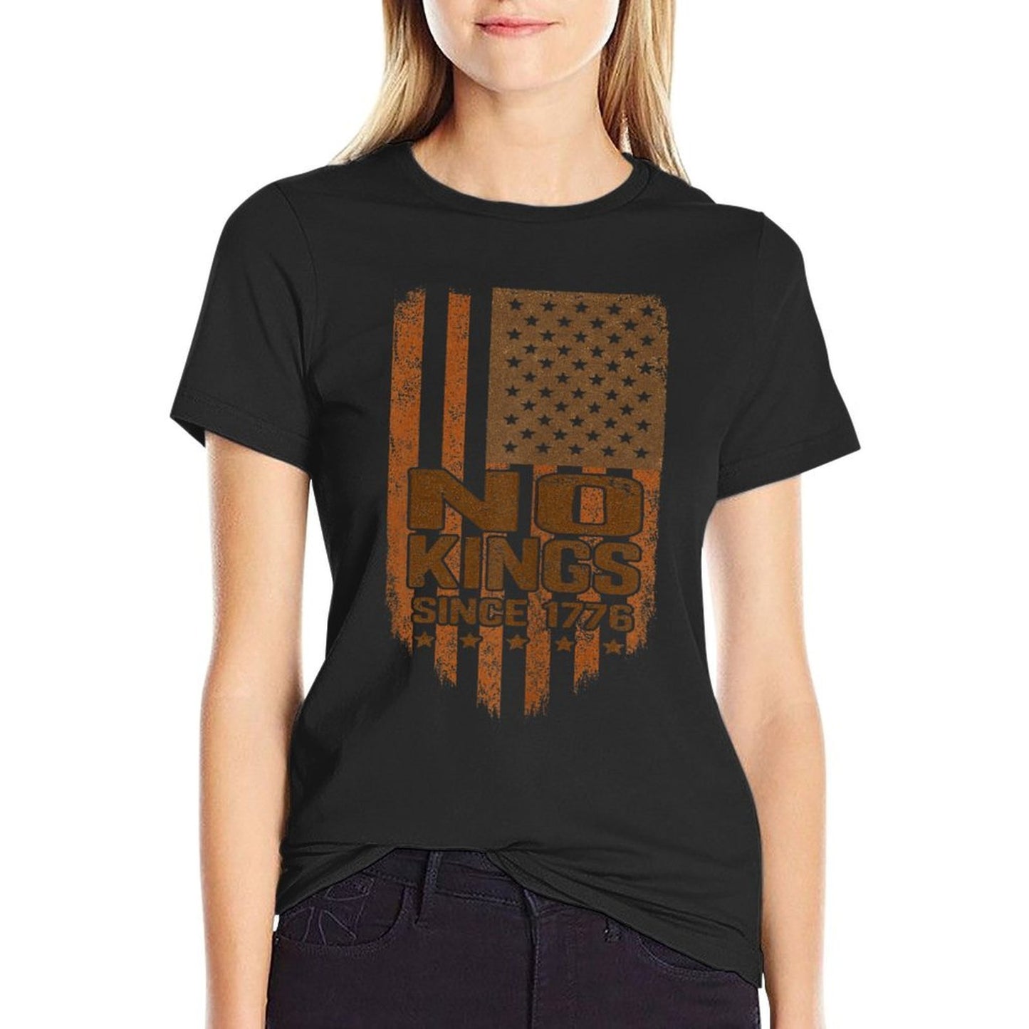4th Of July No Kings In America Since 1776 America Rolled Sleeves T-Shirt