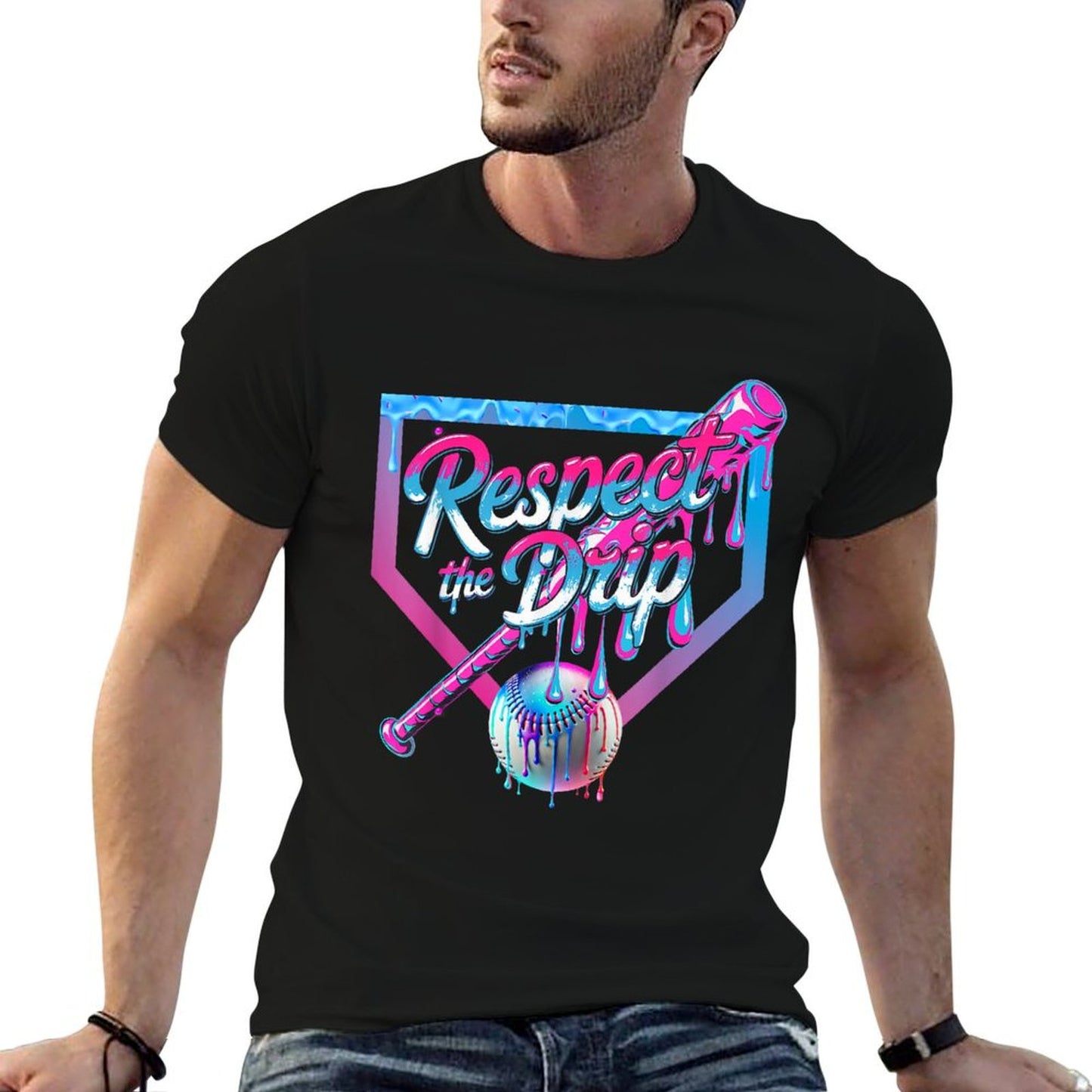 Baseball Drip For Boys Ice Cream Drip Youth Boys Baseball Moisture-wicking T-Shirt