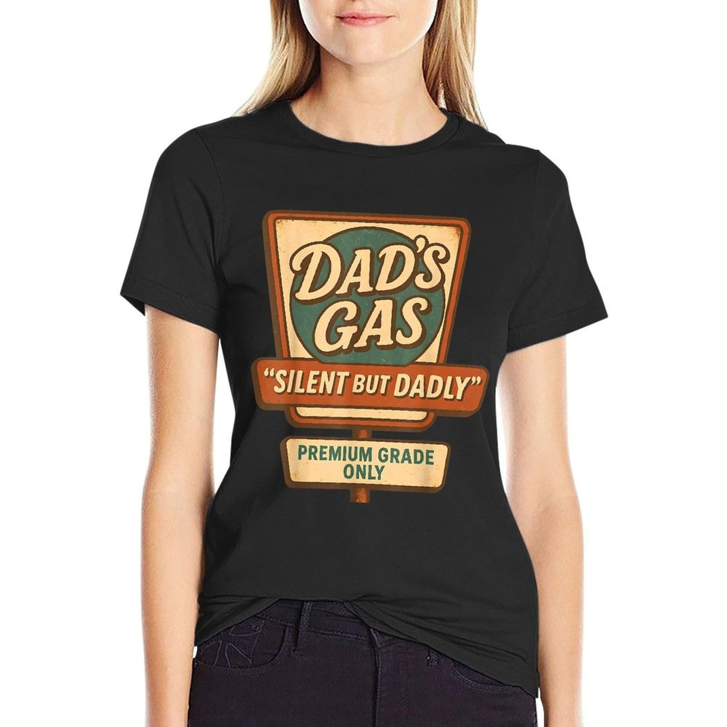 Silent But Dadly Funny Fathers Day Fart Dad Farting Vintage Cotton T-Shirt