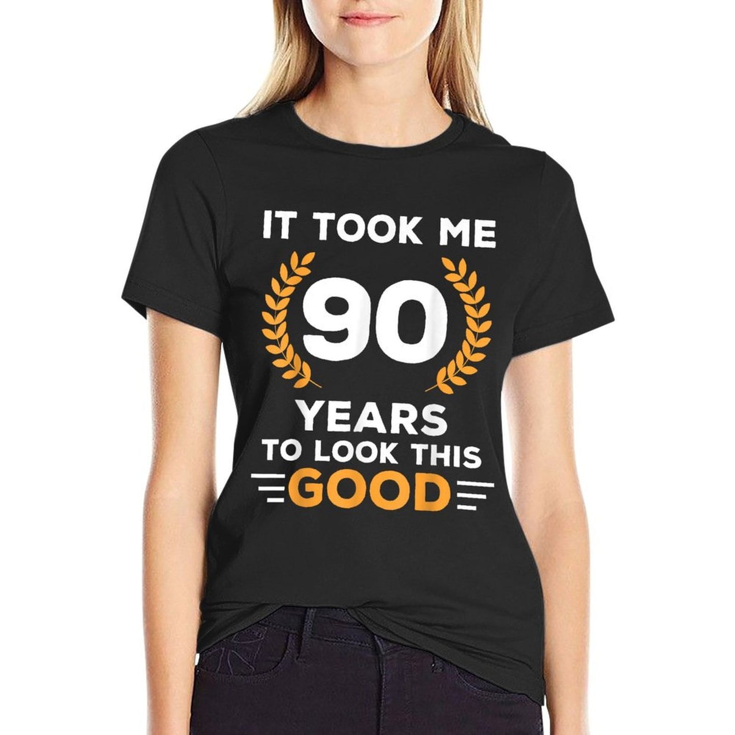 It Took Me 90 Years To Look This Good Happy 90th Birthday Oversized Silhouette T-Shirt