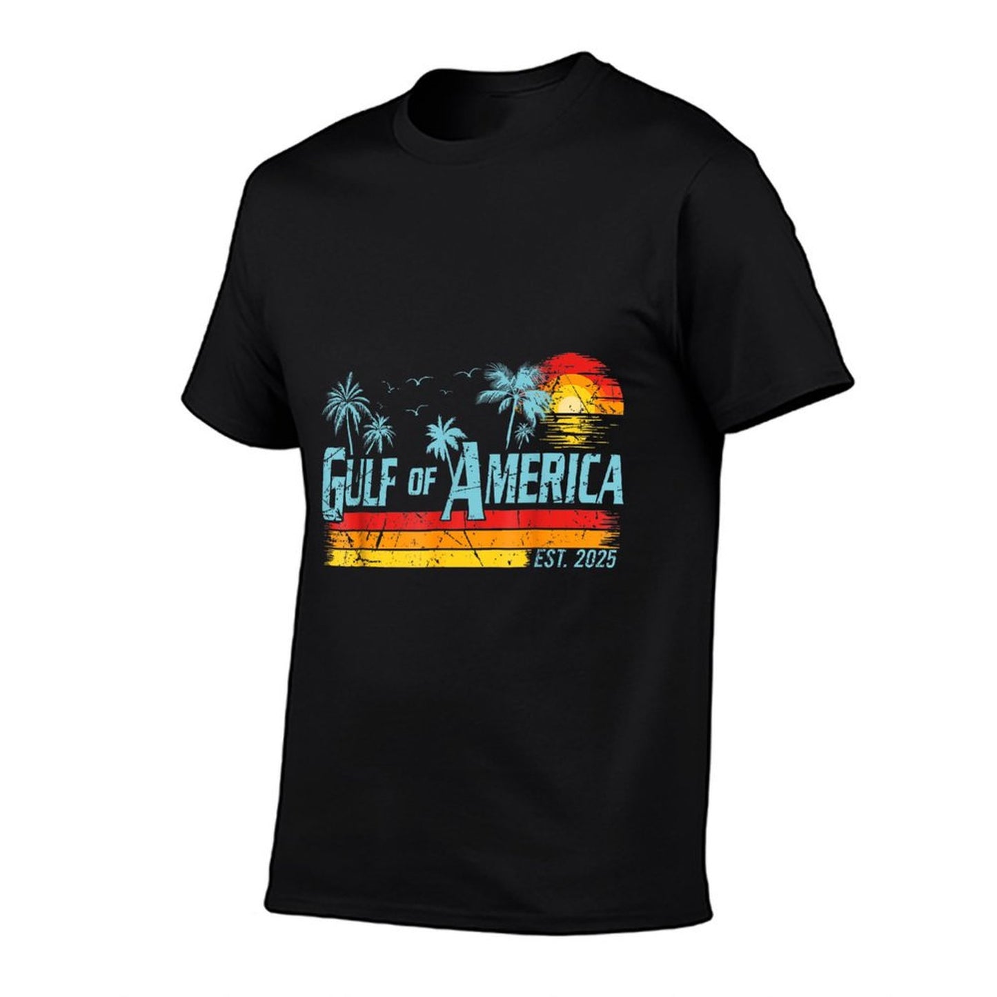 Retro Gulf Of USA America 2025 American Flag Gulf Mexico Breathable T-Shirt