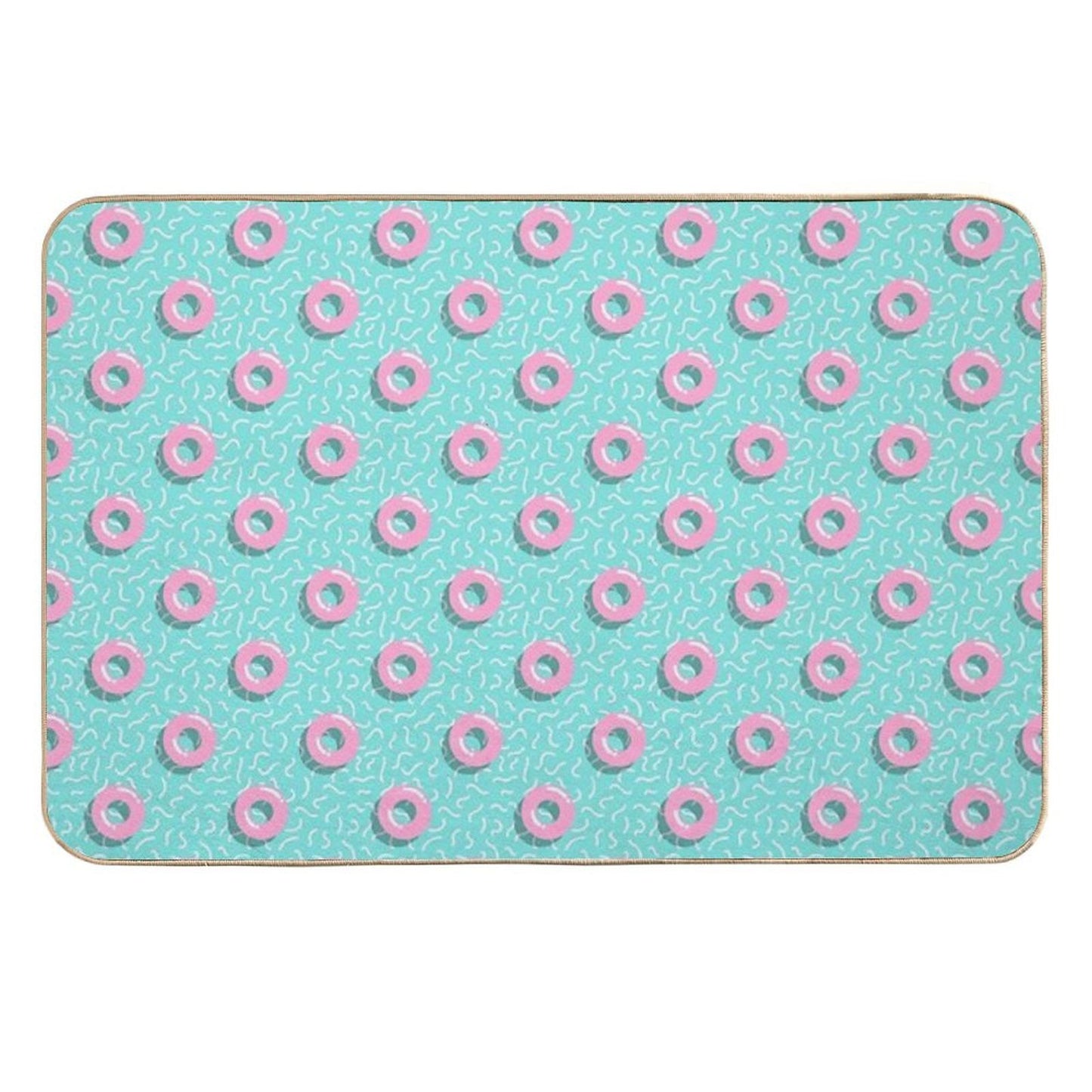 Memphis Polka Hoops Rapid-Drying Bath Mat