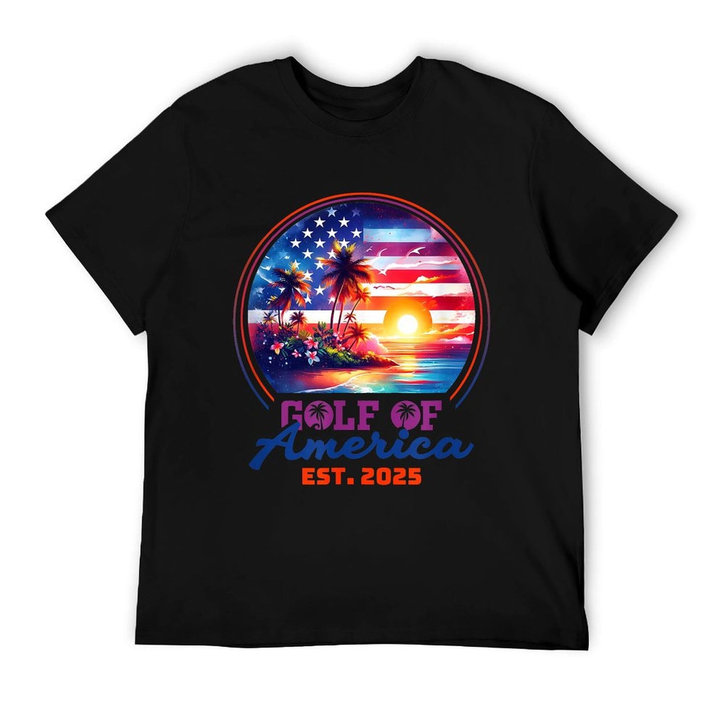 Funny USA America Shirt Gulf Of Us America Est 2025 Polyester Blend T-Shirt