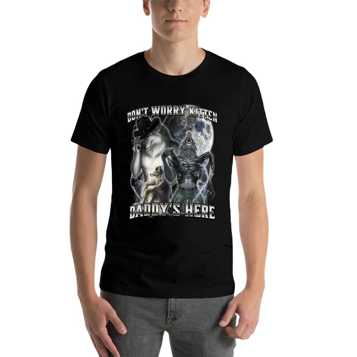 Don't Worry Kitten Daddy's Here Wrinkle-resistant T-Shirt